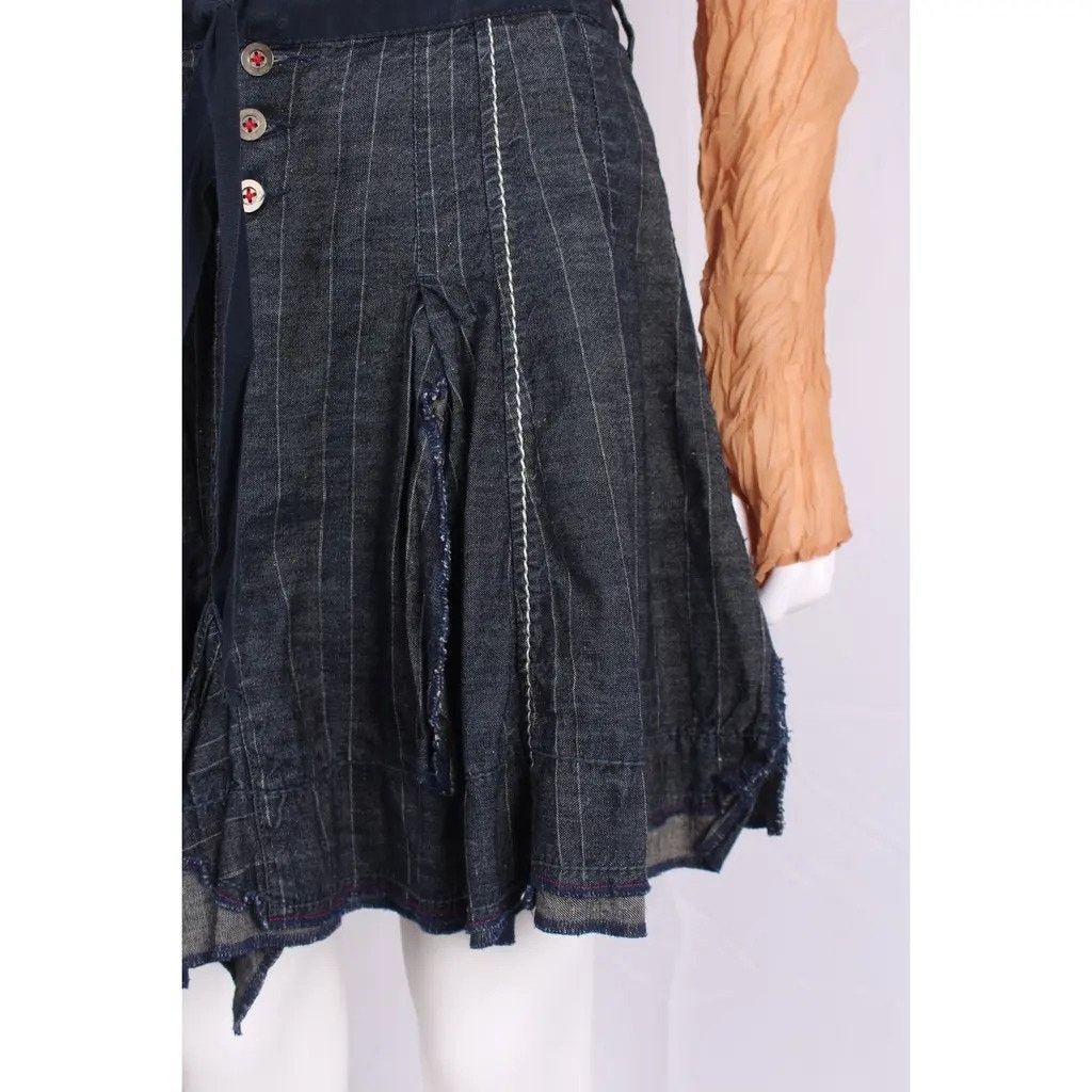 Marithe + Francois Girbaud Marithé François Girbaud Pleated Denim Stripe Skirt Size 25" / US 0 / IT 36 - 5 Thumbnail