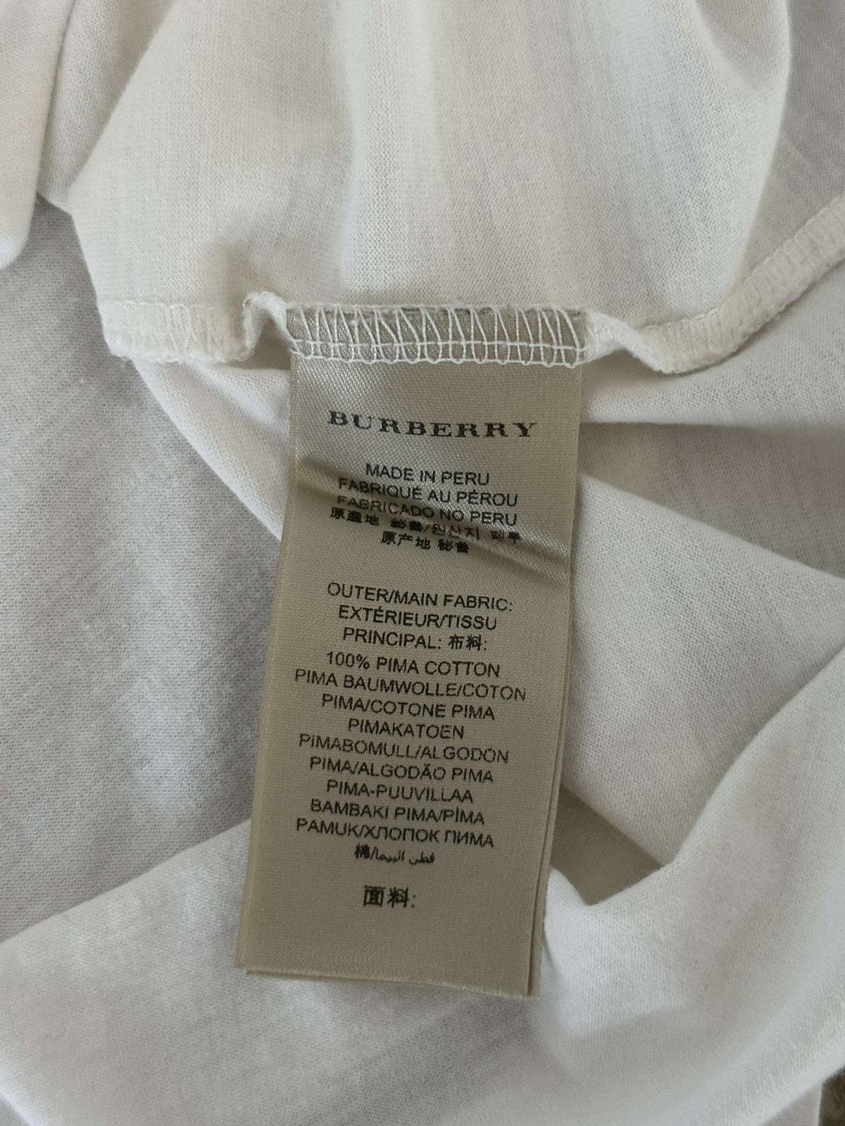 Burberry Burberry Brit Shoulder Plaid White T shirt Size L Size US M / EU 48-50 / 2 - 5 Thumbnail