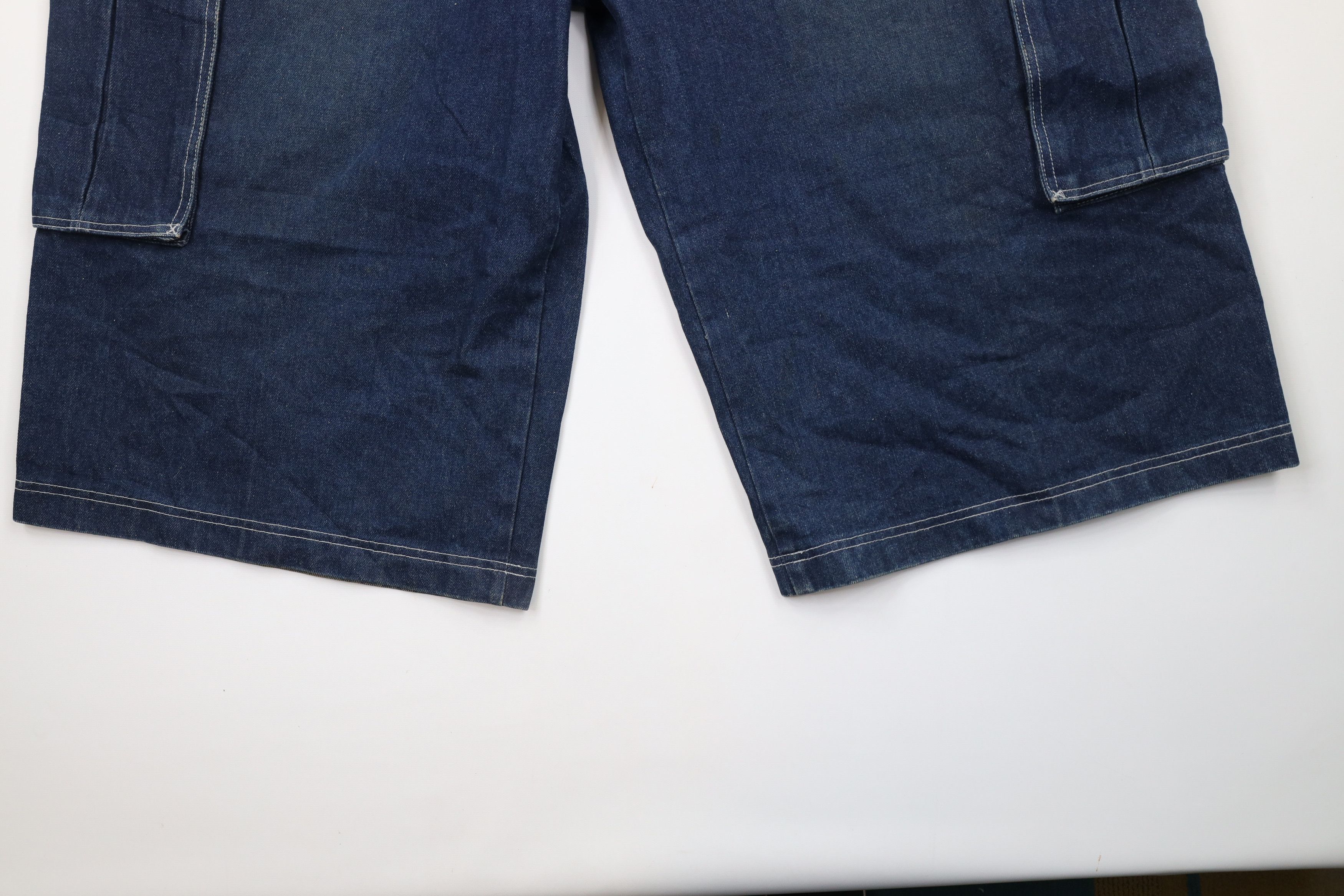 Vintage Vintage 90s Streetwear Baggy Fit Denim Cargo Shorts Jorts Size US 42 / EU 58 - 4 Thumbnail