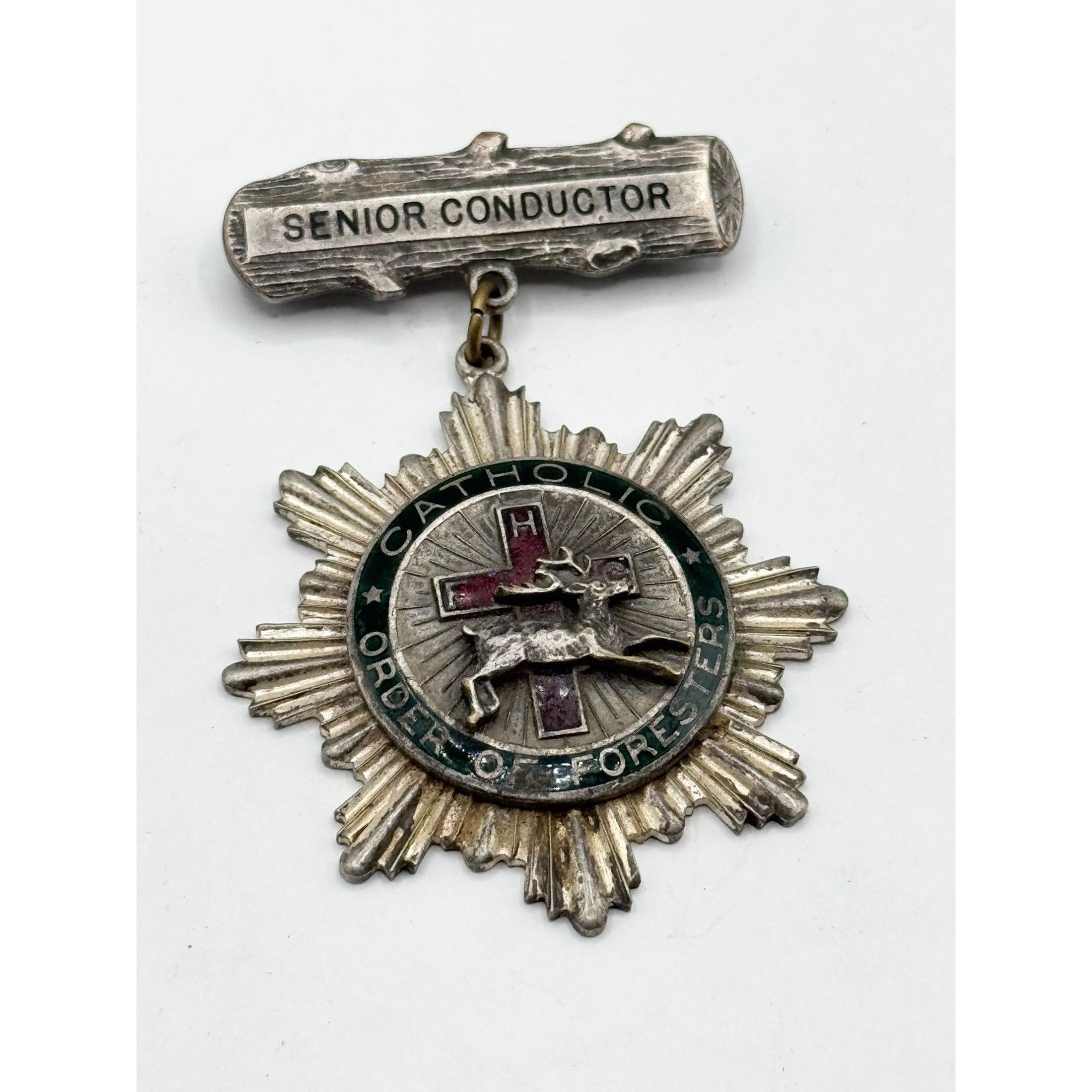 Vintage Robbins co Attleboro Catholic order of foresters enamel meda Size ONE SIZE - 3 Thumbnail