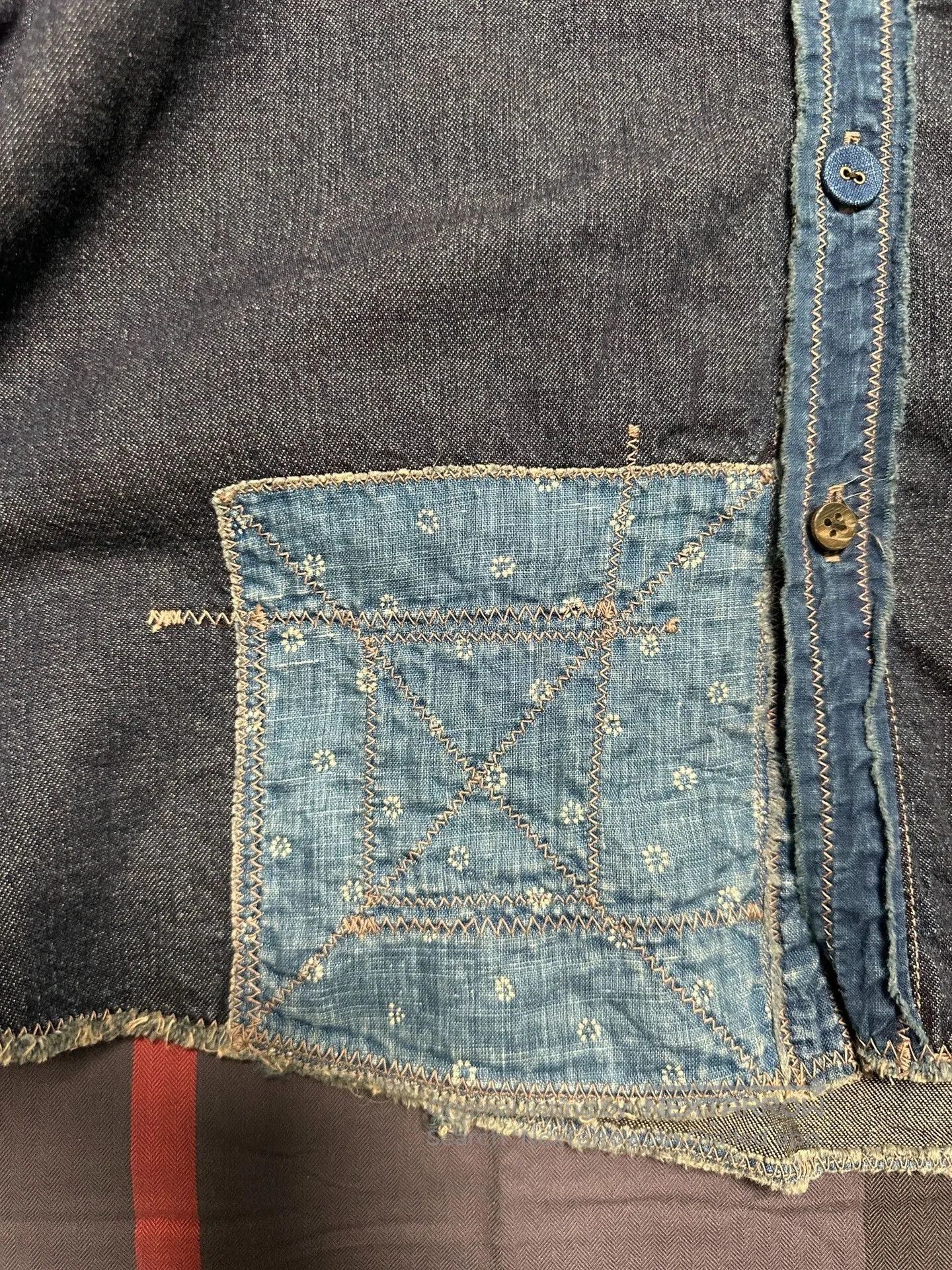 Kapital KAPITAL Blue Dye Patchwork Denim Shirt. Size US M / EU 48-50 / 2 - 3 Thumbnail
