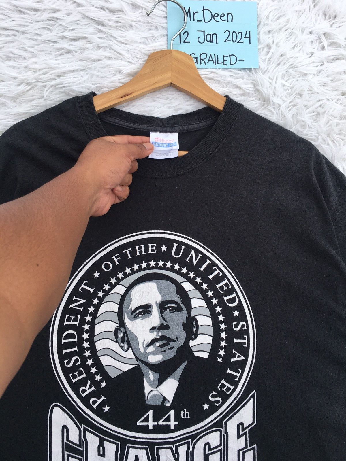 Vintage Rare Vintage USA 44th President Barrack Obama Tshirt Size US L / EU 52-54 / 3 - 7 Thumbnail