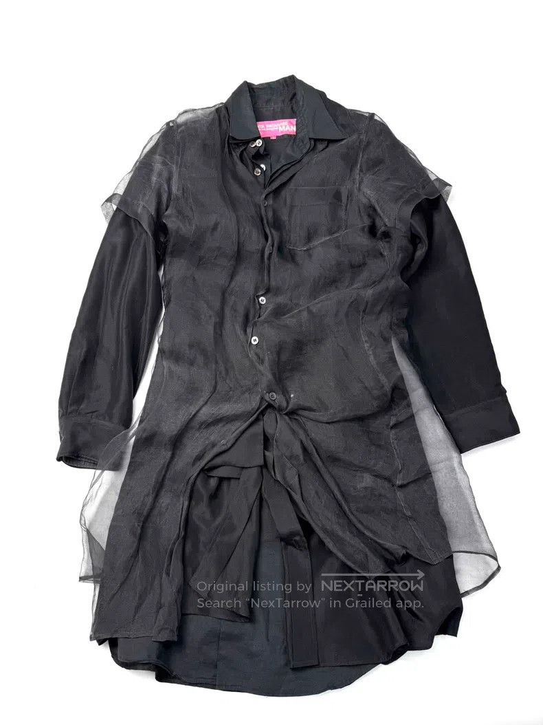 Junya Watanabe Junya Watanabe Black organza long shirt Size US M / EU 48-50 / 2 - 1 Thumbnail