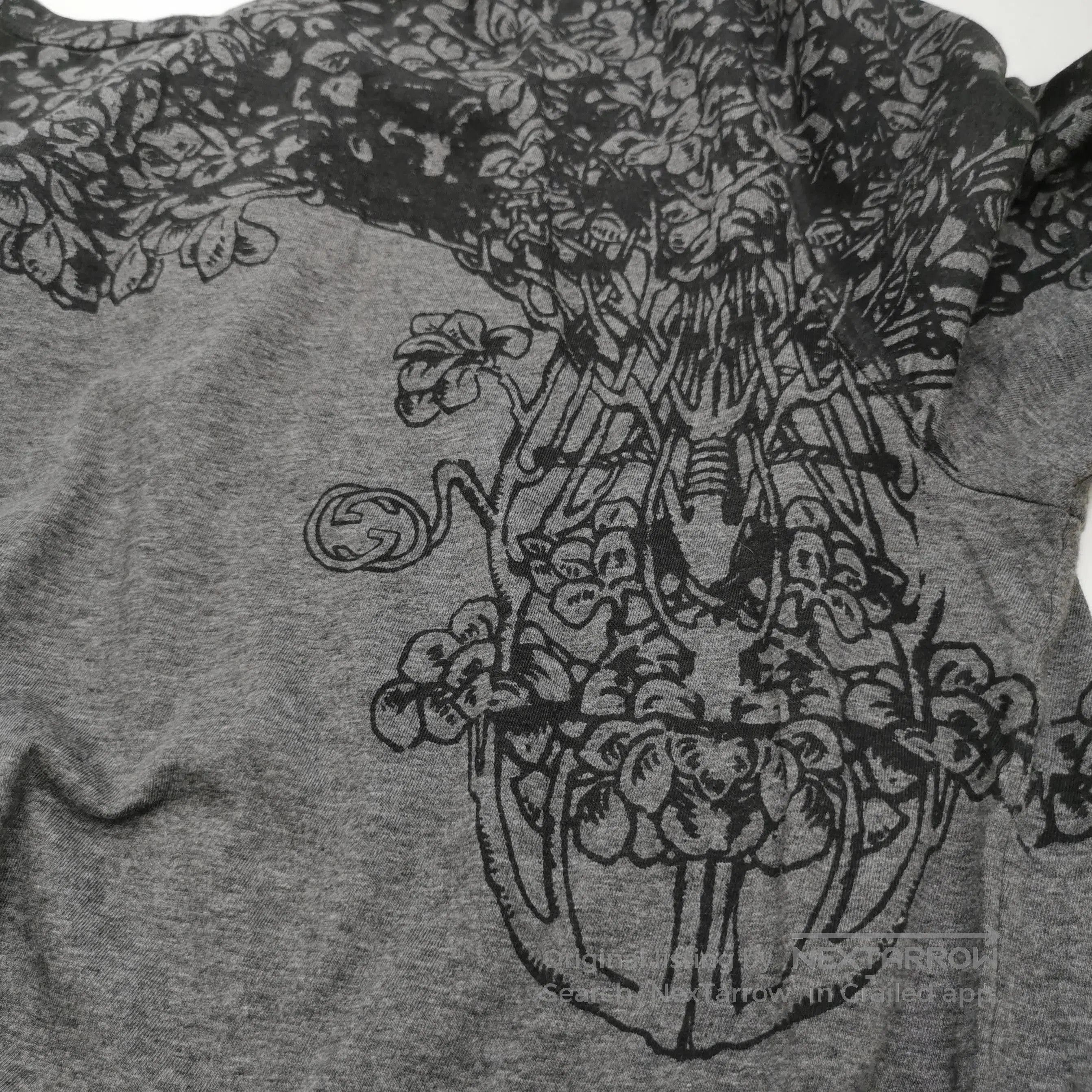 Gucci Gucci Gray Floral Print Cotton T. Size US XXL / EU 58 / 5 - 1 Thumbnail