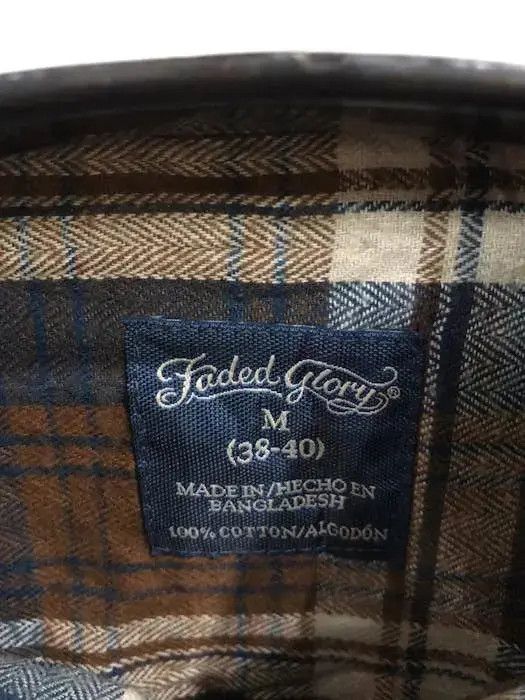Flannel × Vintage Vintage Faded Glory Plaid Tartan Flannel Shirt 👕 Size US M / EU 48-50 / 2 - 3 Thumbnail