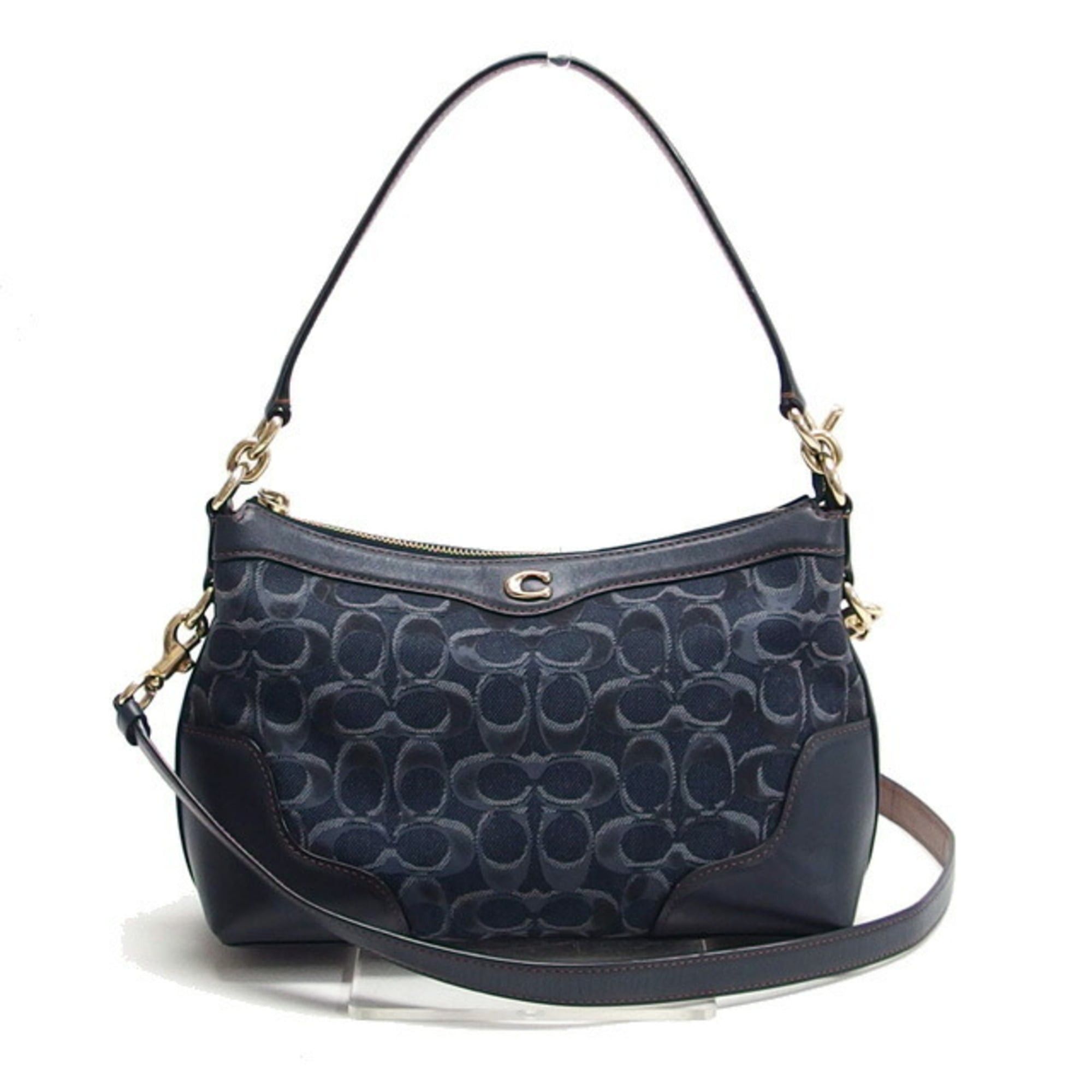 Coach Signature Denim Shoulder Bag, Dark Navy