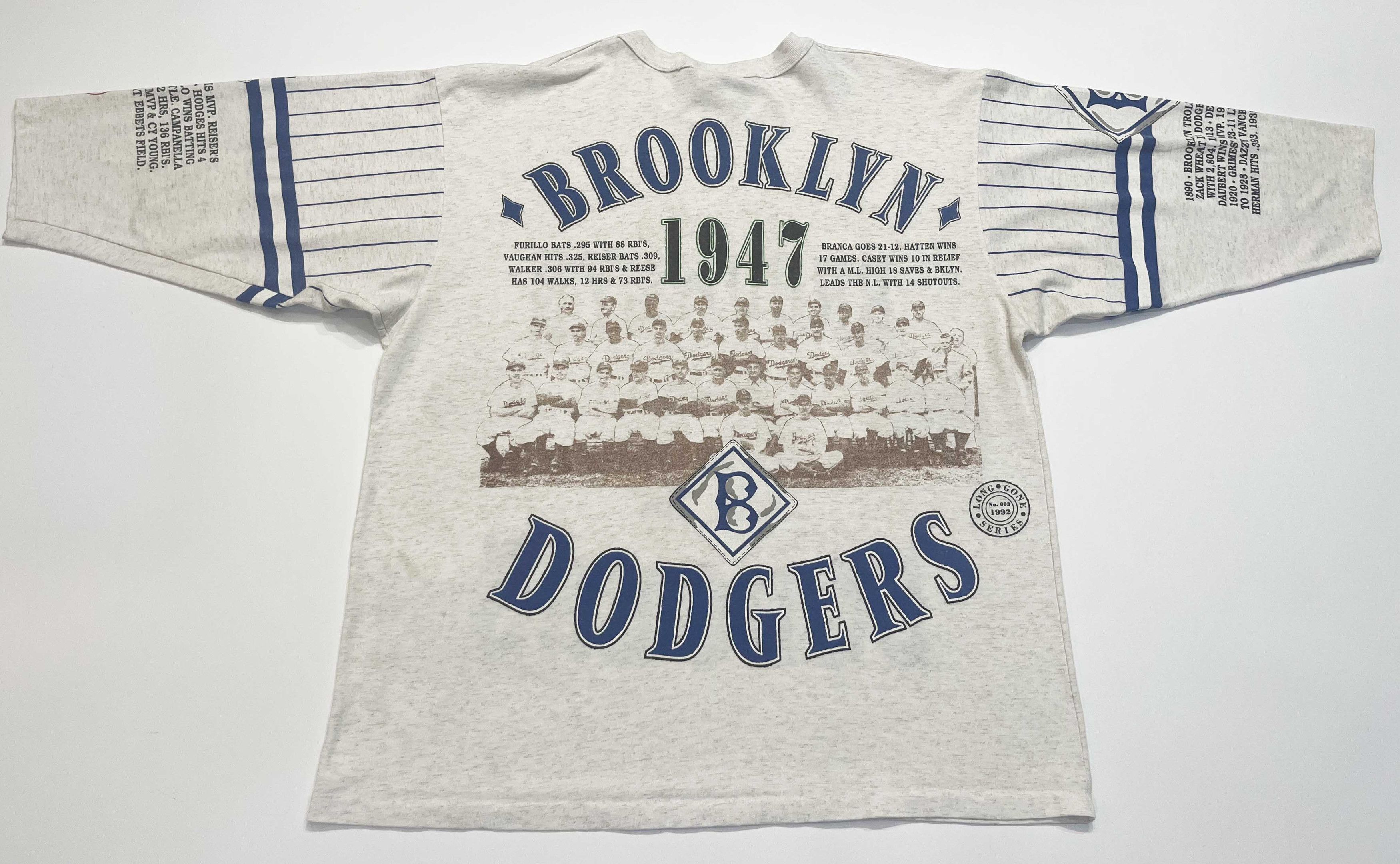 MLB Vintage Long Gone MLB Brooklyn Dodgers 3/4 Sleeve T-Shirt Size US XL / EU 56 / 4 - 5 Thumbnail