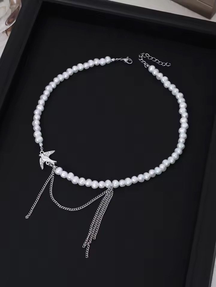 Jewelry Charm Hip Hop Peace Dove Tassel Alien Imitation Pearl Beads Size ONE SIZE - 9 Thumbnail