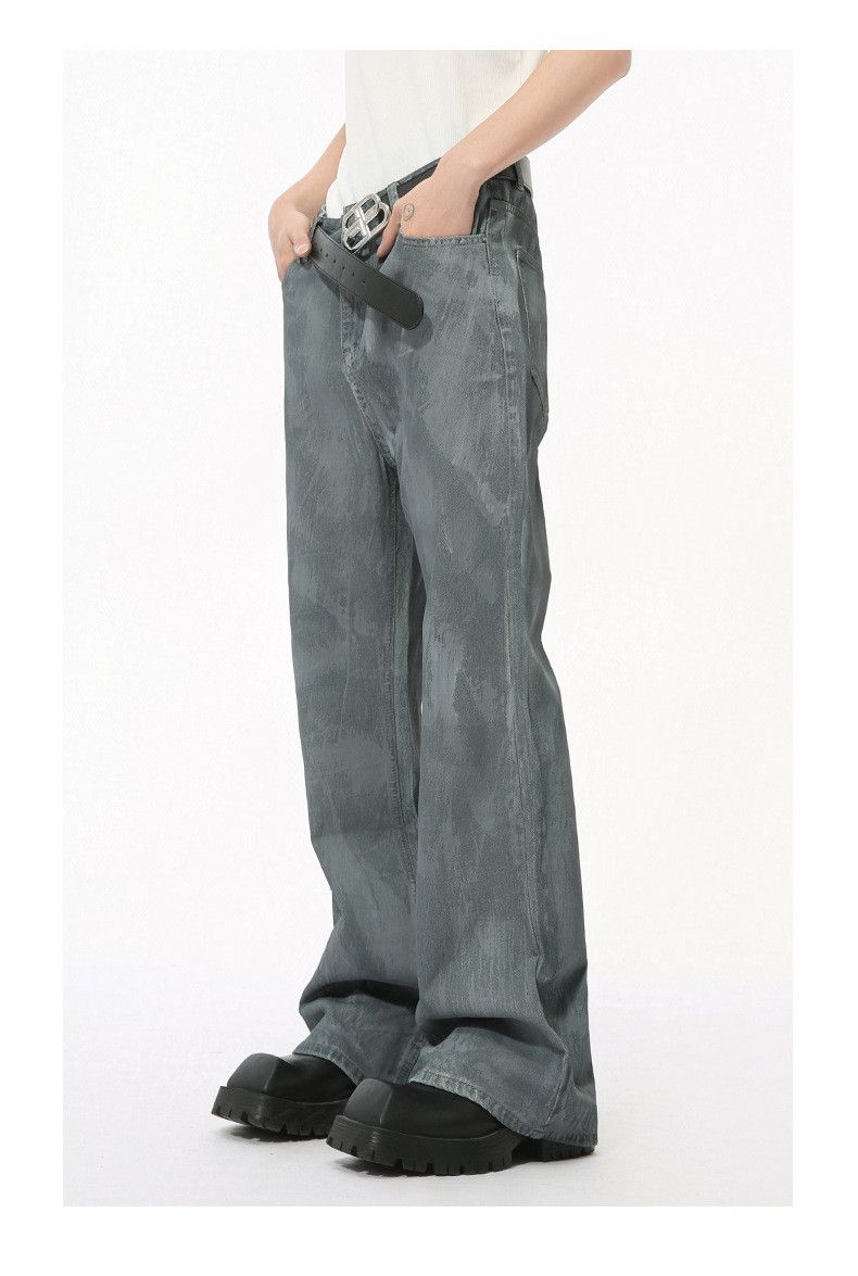 Japanese Brand × Jean Vintage washed loose distressed ink-splashed flared jeans Size US 32 / EU 48 - 2 Thumbnail