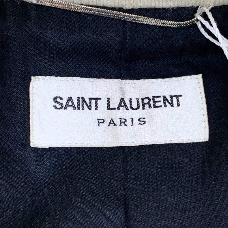 Saint Laurent Paris Saint Laurent Paris Off-white striped wool stand-up collar Size US S / EU 44-46 / 1 - 5 Thumbnail