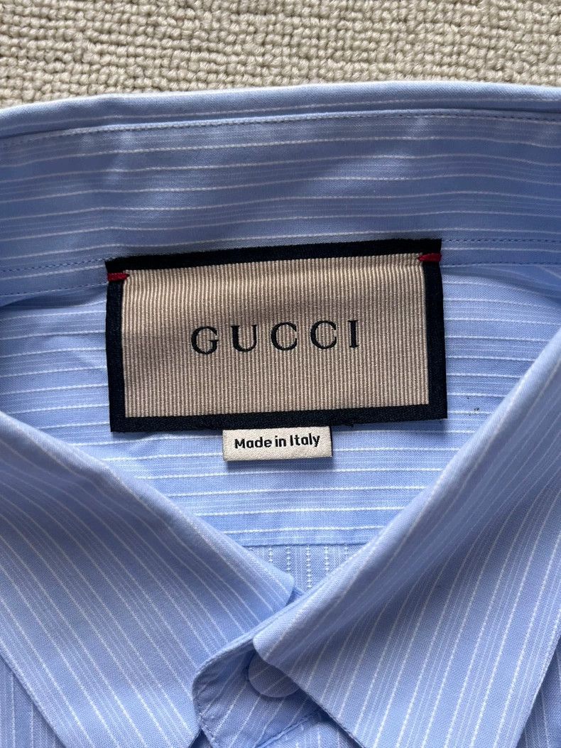 Gucci Gucci Size15 Striped embroidered shirt with long sleeves Size US XXS / EU 40 - 4 Thumbnail