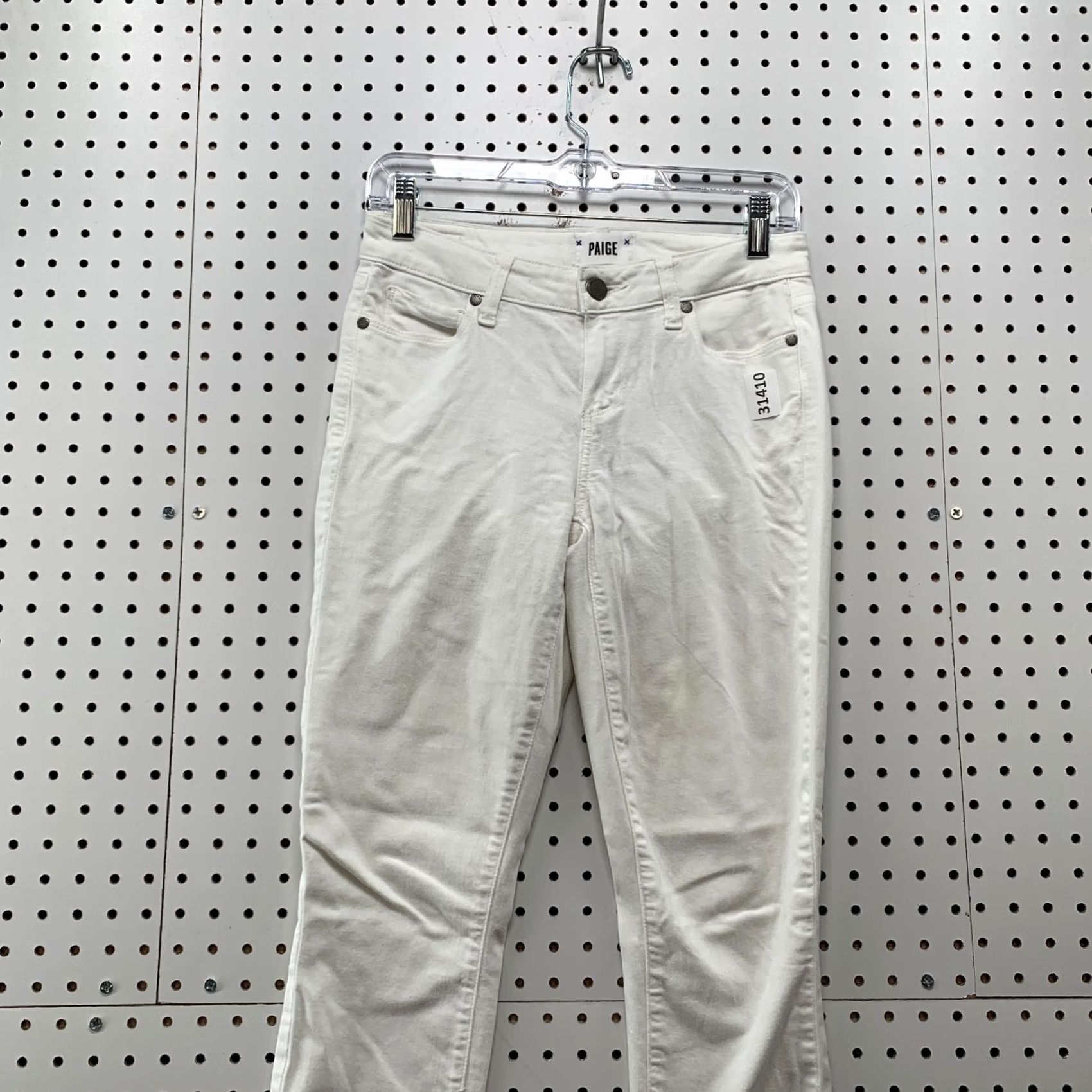 Paige Paige Verdugo Crop White Pants Womens Size 26 Waist 26x25 Casual Flat Front Cropped Pᵉᶦgᵉ Size 26" / US 2 / IT 38 - 5 Thumbnail