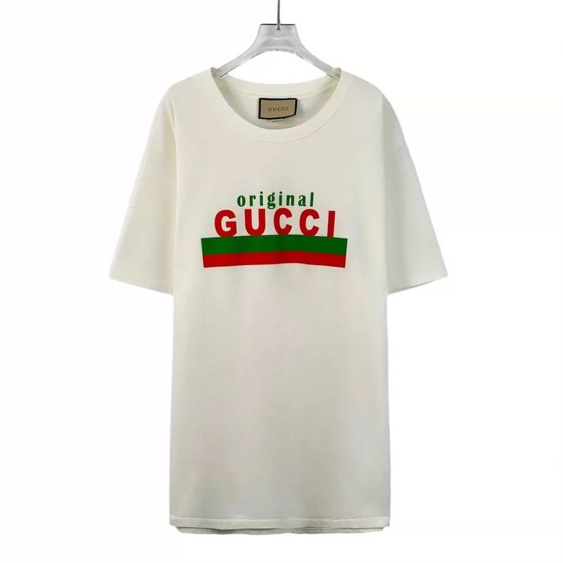 Gucci Gucci White logo printed round-neck cotton short-sleeved T- Size US XL / EU 56 / 4 - 1 Thumbnail