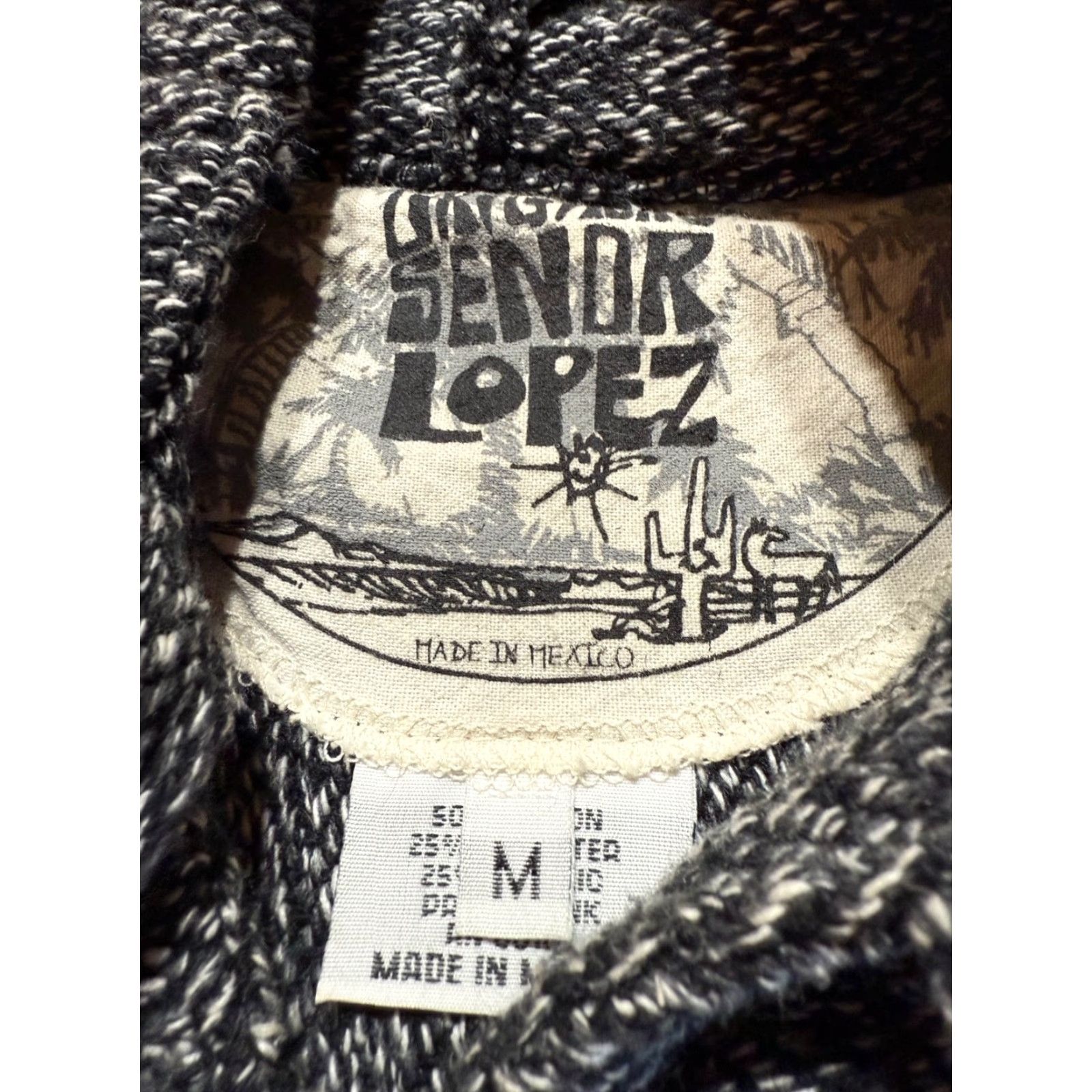 Vintage Señor Lopez Womens Hoodie Pullover Size M Cotton Blend Gray Size M / US 6-8 / IT 42-44 - 7 Thumbnail