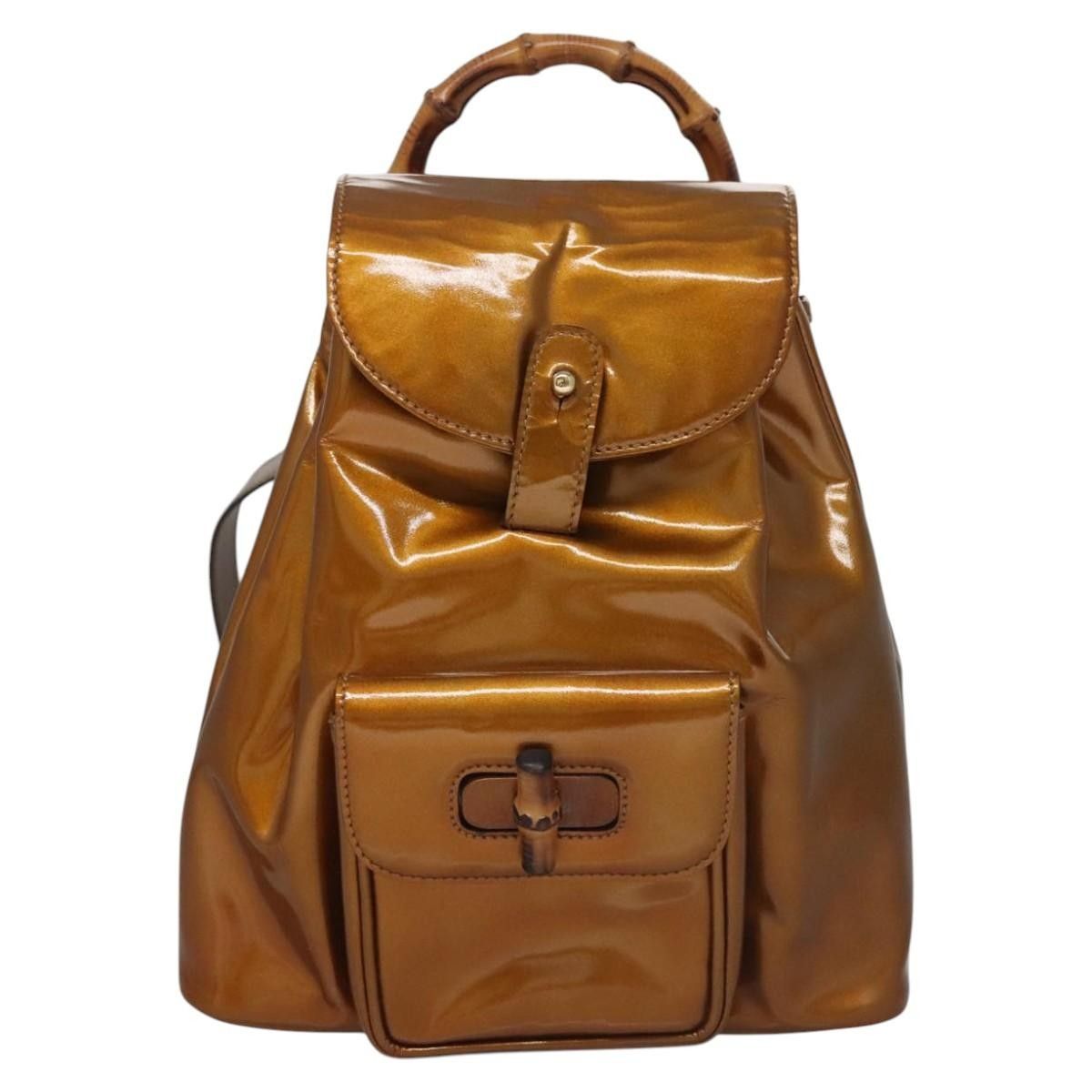 Gucci Vintage Bamboo Backpack Patent