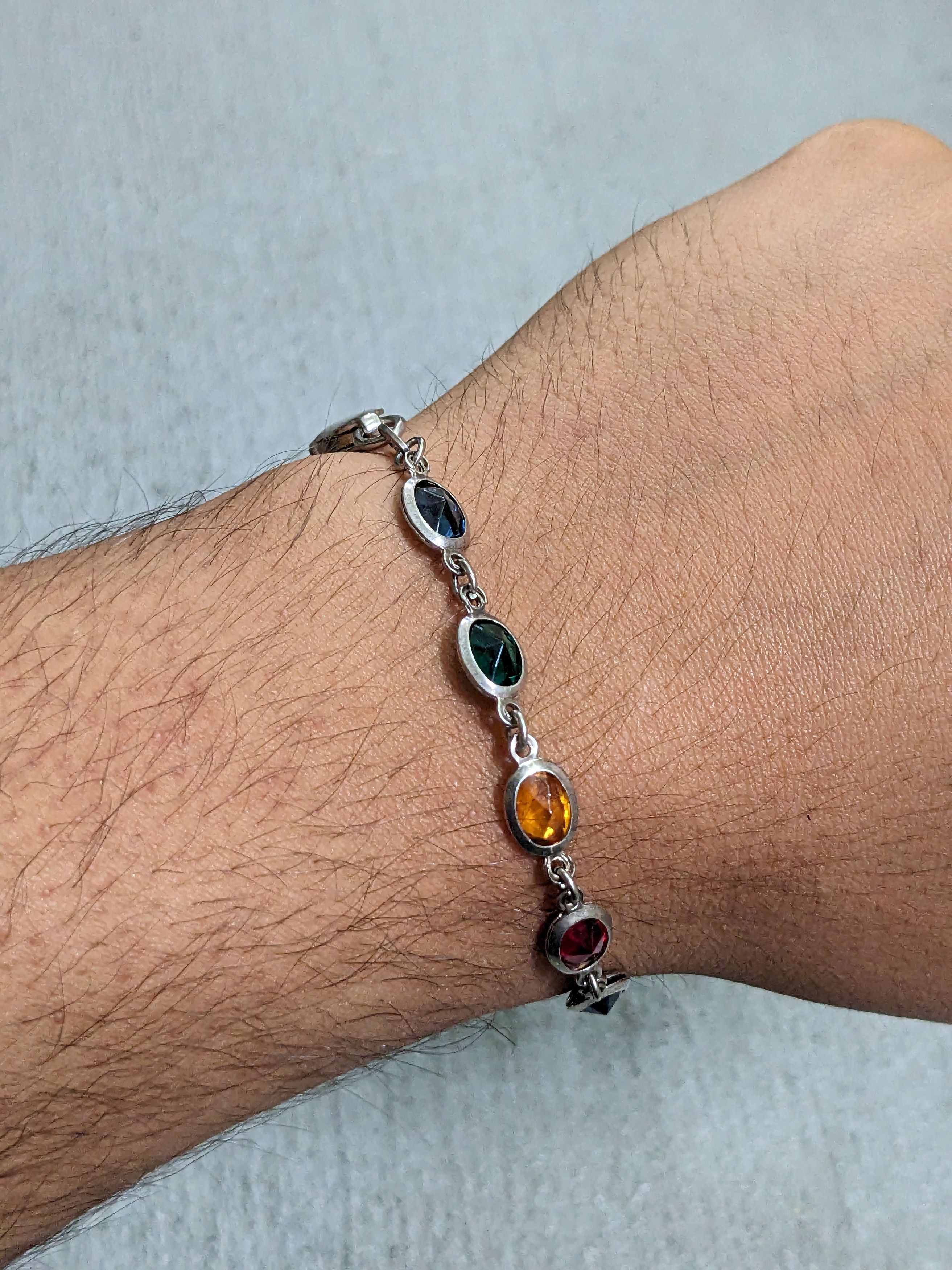 Jewelry Vintage Sterling Silver Bracelet 7.25" Milor Italy Rainbow Size ONE SIZE - 10 Thumbnail