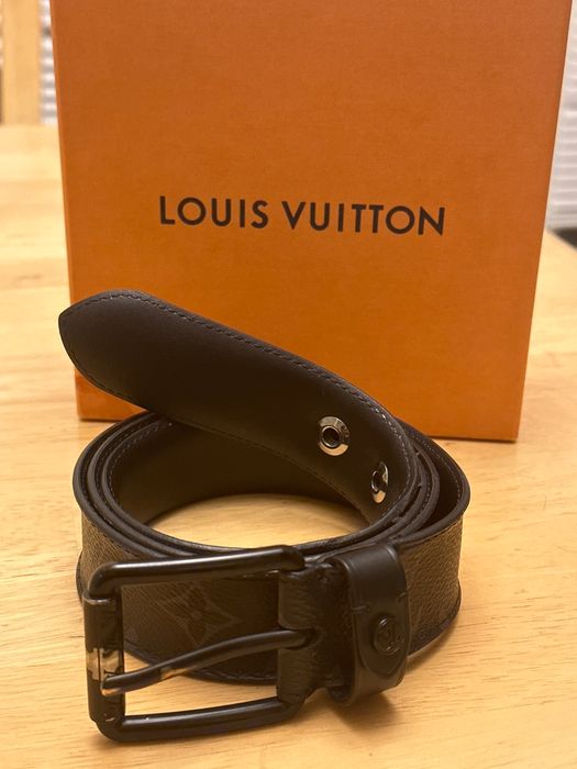 Louis Vuitton Black Multicolor Monogram Canvas LV Cut Belt 90cm