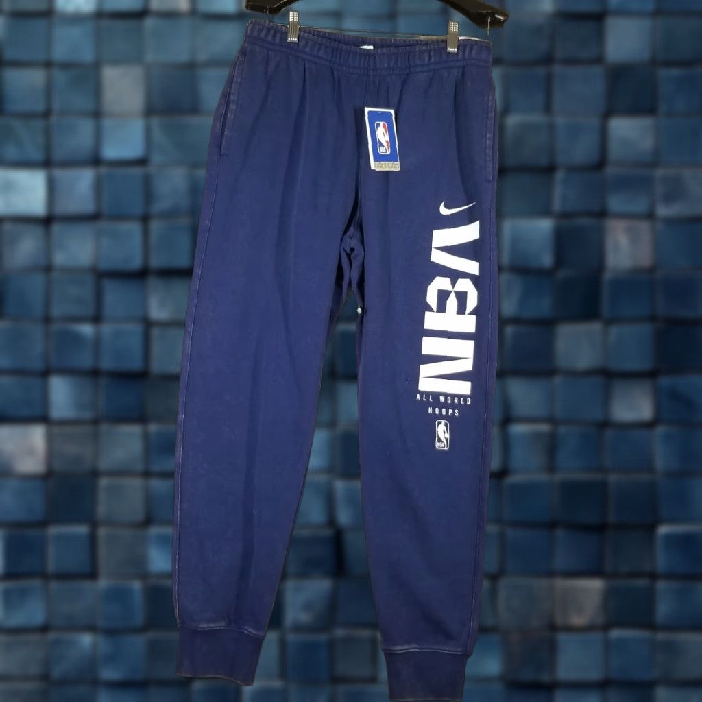 Nike VINTAGE Nike NBA Jogger Pants Medium Activewear Blue Cotton Blend Mens 90s Basketball Size US 31 - 1 Thumbnail