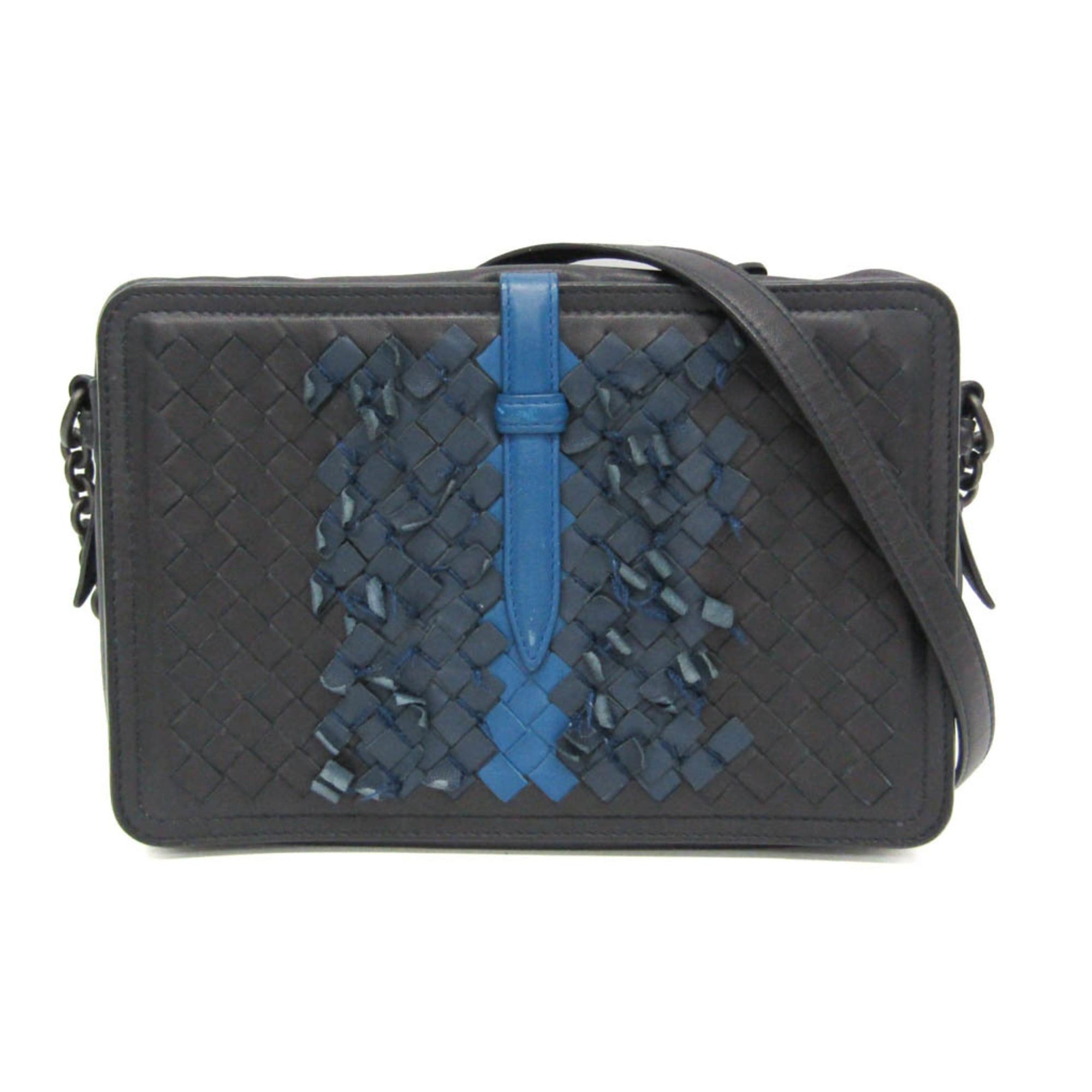 Bottega Veneta Bottega Veneta Intrecciato Women's Leather Shoulder Bag Blue,Dark Navy Size ONE SIZE - 1 Thumbnail