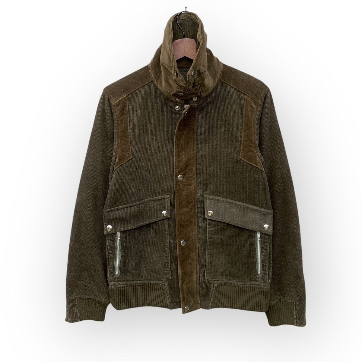 Japanese Brand NIEDIECK STRETCHCORD GERMANY CORDUROY ZIPPER JACKET BROWN Size US S / EU 44-46 / 1 - 2 Thumbnail
