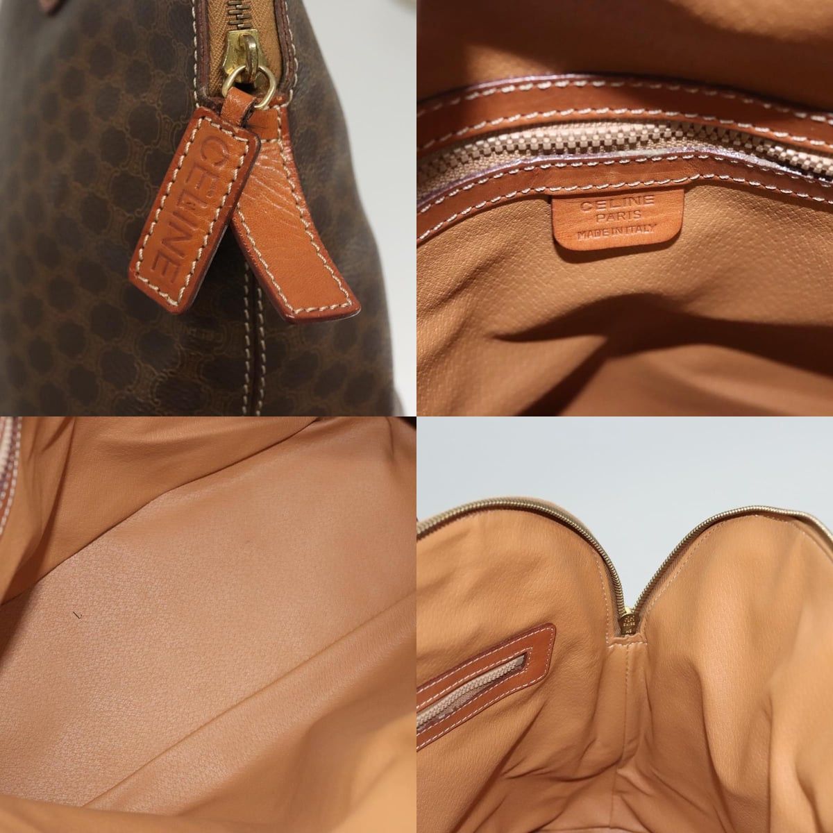 Celine CELINE Macadam Canvas Hand Bag Pvc Leather Brown Gold Size ONE SIZE - 11 Thumbnail