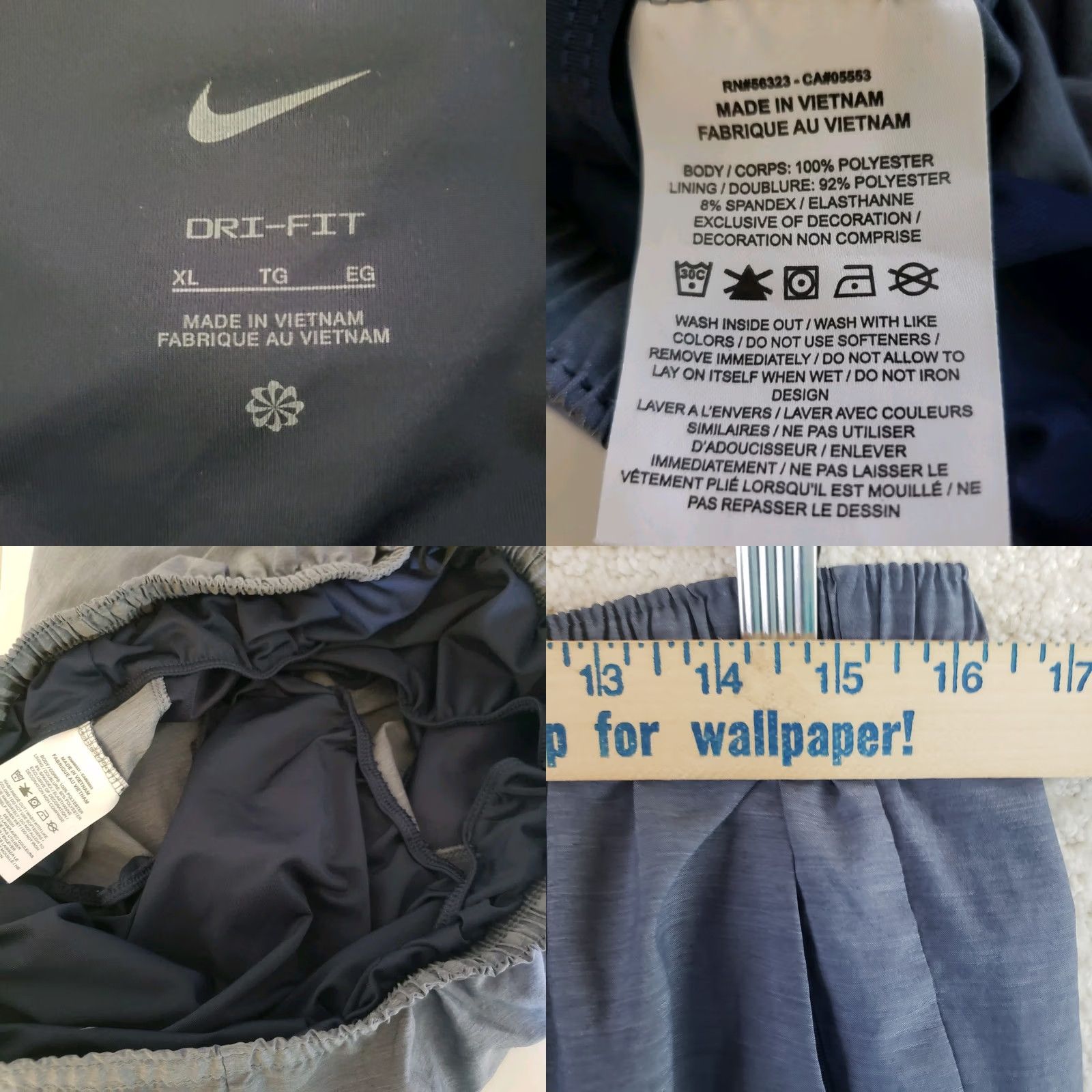 Nike Nike Dri-FIT Training Shorts Men XL Gray 9 Inseam Lightweight Pockets Elastic Waist Quick Dry Moisture Wicking Regular Fit Athletic Sportswear Size US 36 / EU 52 - 8 Thumbnail