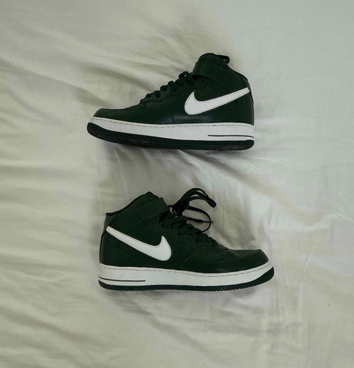 Nike Nike Air Force 1 Mid – Dark Green / White (Vintage Pair) Size US 11.5 / EU 44-45 - 3 Thumbnail