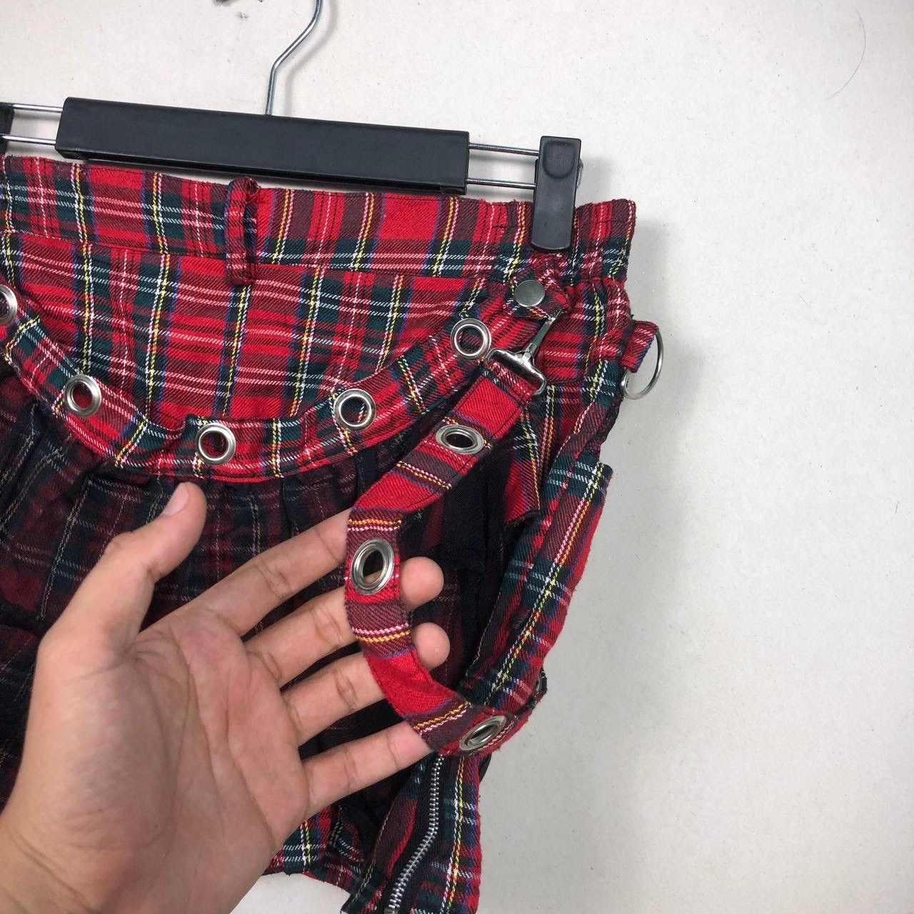 Seditionaries Vintage 90s Punk Red Plaid Tartan Harajuku Gothic Skirt Size 29" - 5 Thumbnail