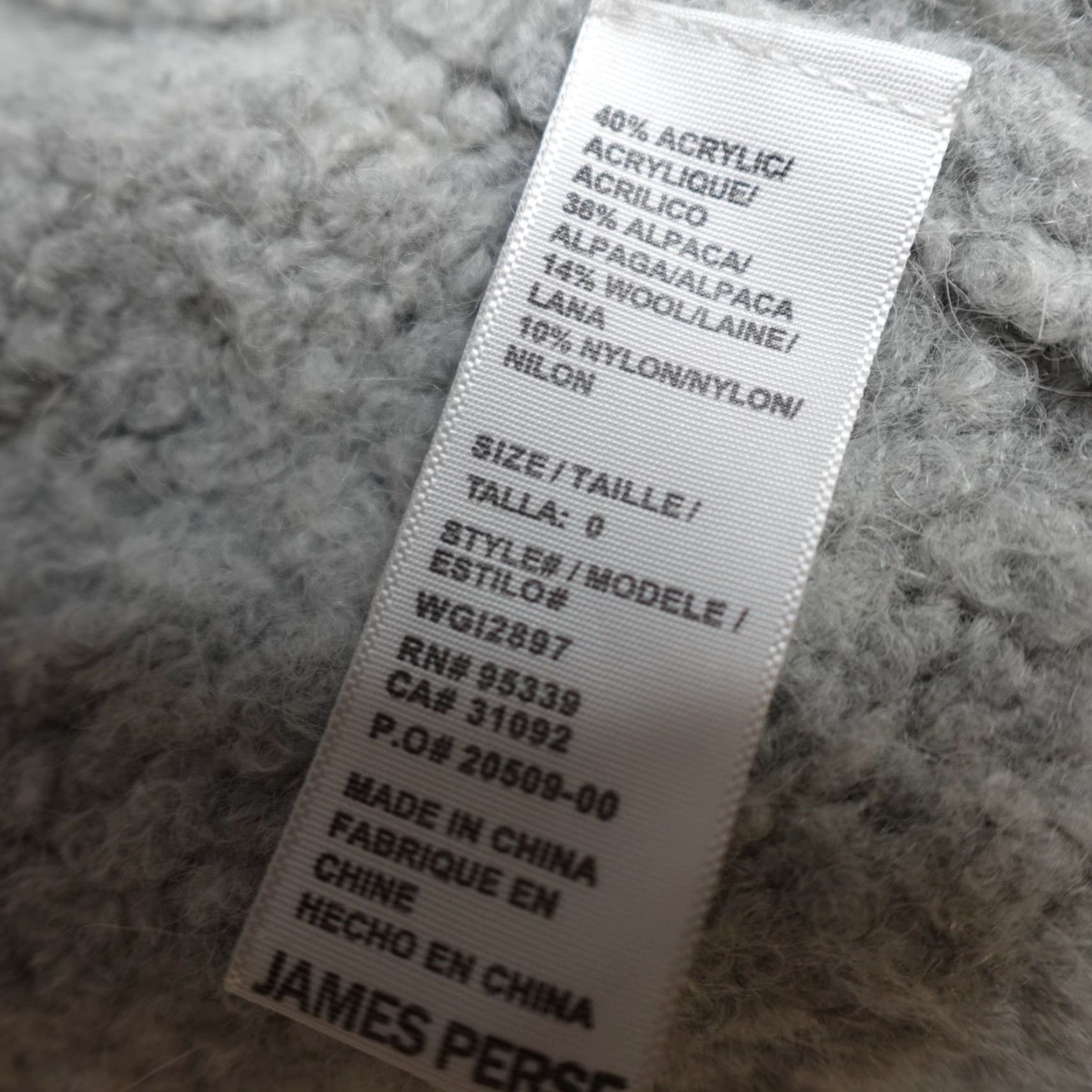 James Perse James Perse Womens Sweater XS Gray Open Front Boucle Cardigan Size XS / US 0-2 / IT 36-38 - 4 Thumbnail