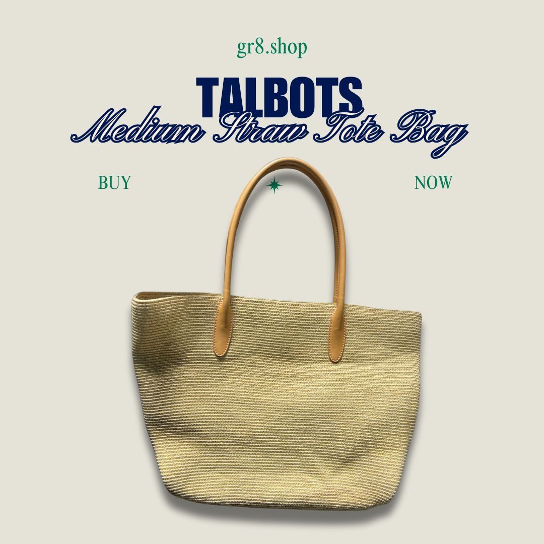 Talbots Talbots Medium Straw Tote With Leather Handles Durable Desi Size ONE SIZE - 1 Thumbnail