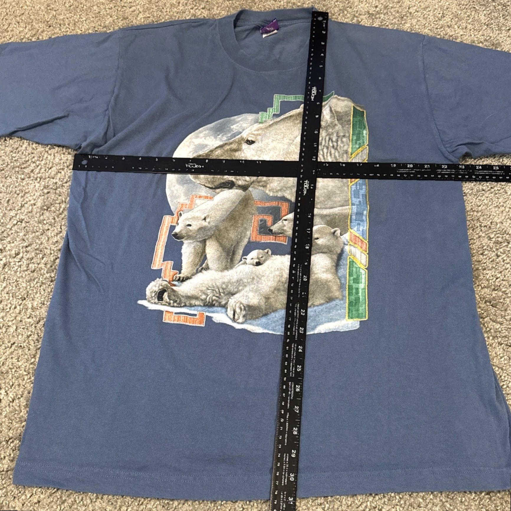 Vintage VINTAGE Polar Bear Nature Animal Earth Winter Art Blue XL T-Shirt Men XL Size US XL / EU 56 / 4 - 4 Thumbnail