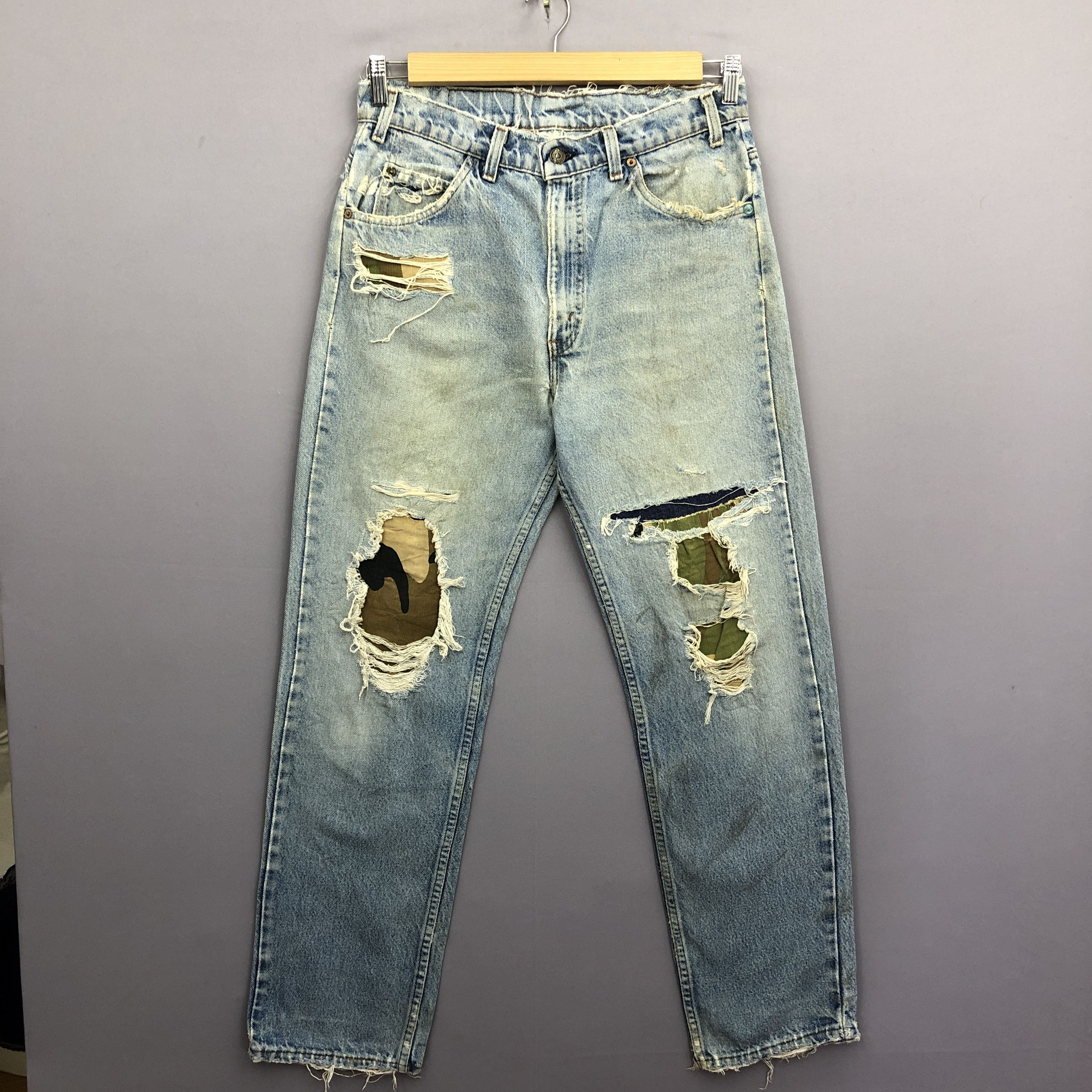 Levi's Vintage Levis 505 Distressed Orange Tab Faded Jeans Denim Size US 30 / EU 46 - 3 Thumbnail