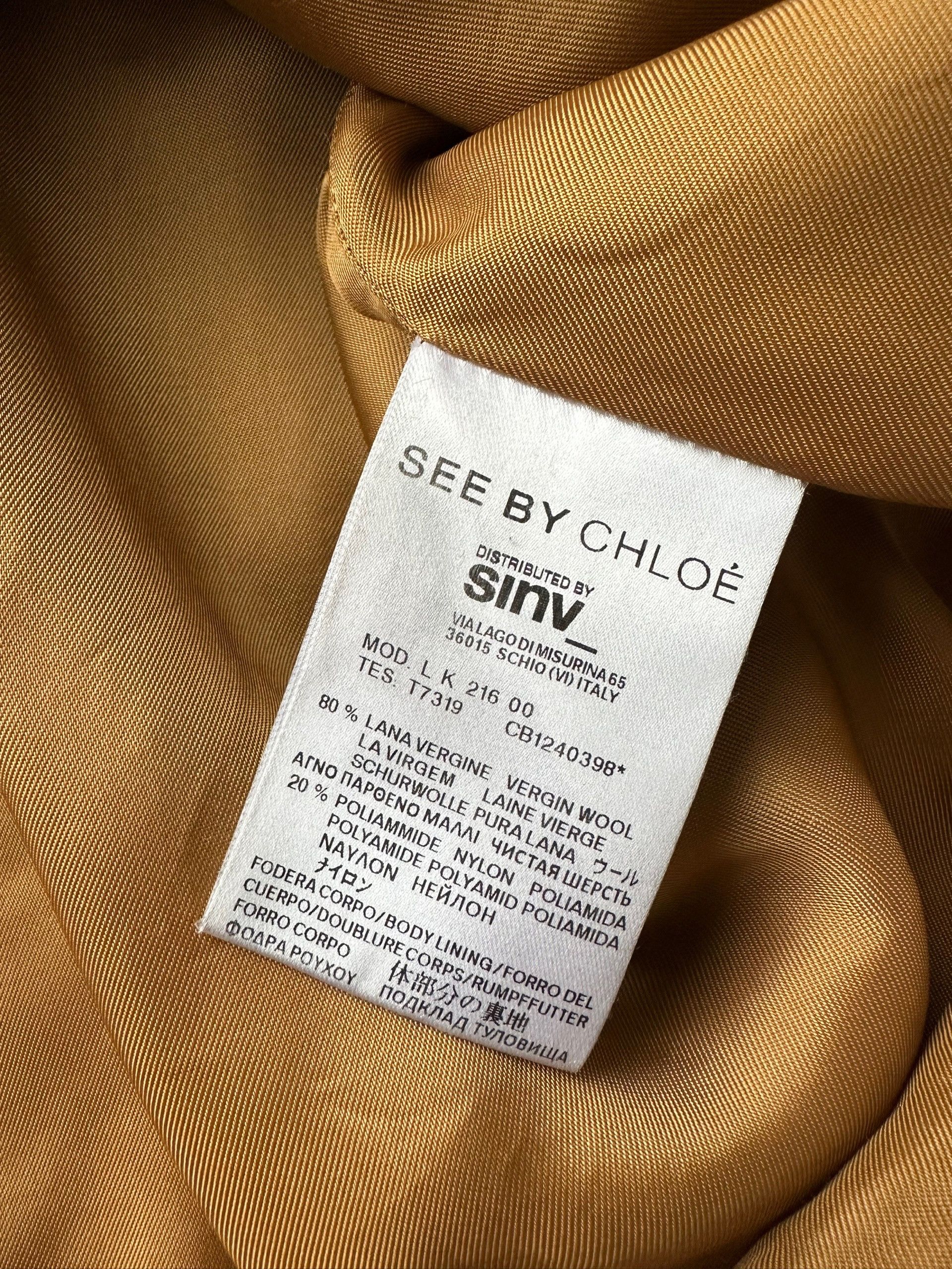 See by Chloe SEE BY CHLOE mustard wool tweed oversized coat Size XS / US 0-2 / IT 36-38 - 10 Thumbnail