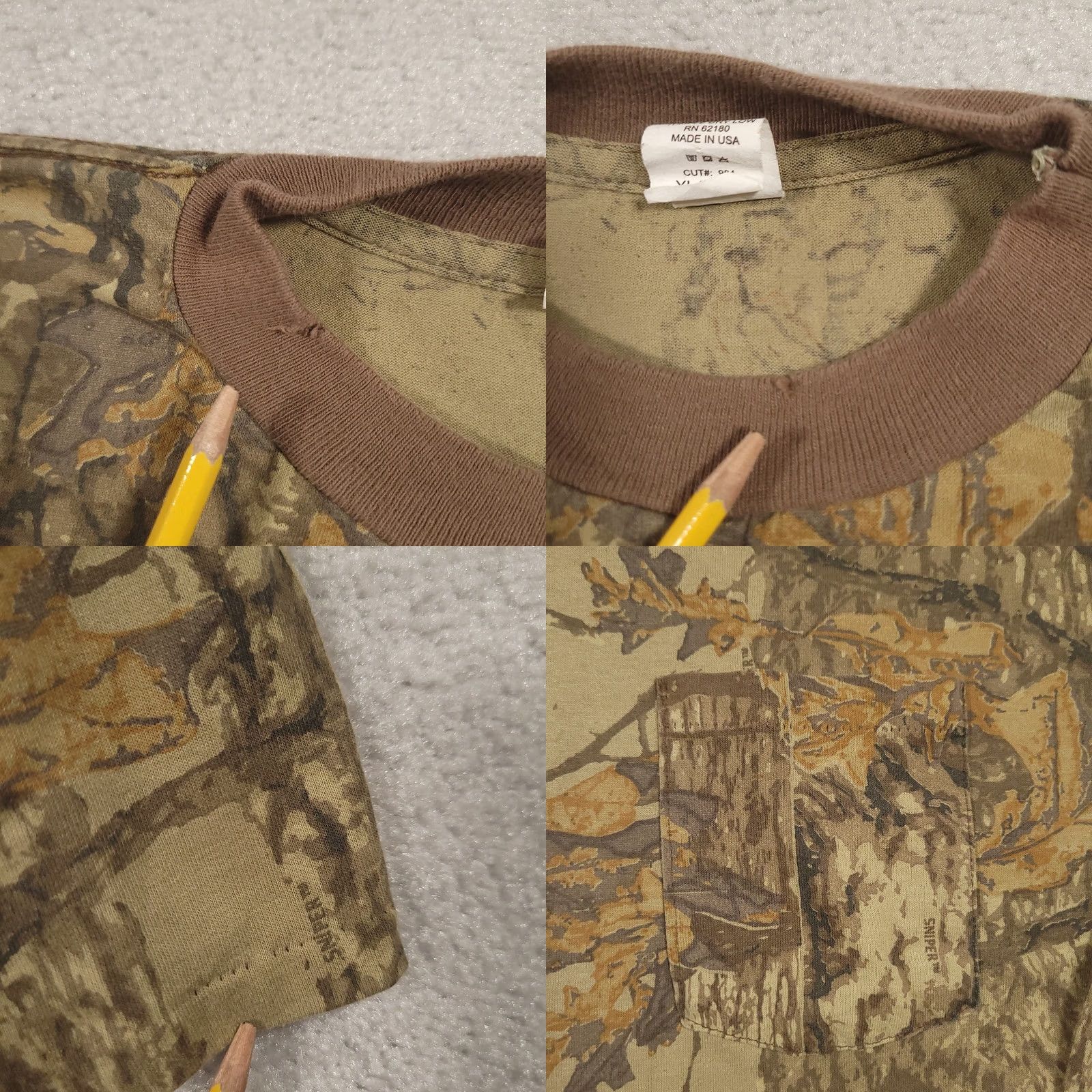 Vintage VINTAGE SNIPER T Shirt Adult XL Brown Tree Camo Long Sleeve Crew Neck Ace Sportswear Men 80s 90s Outdoor Sports Camouflage Jersey Cotton Classic Shirt Size US XL / EU 56 / 4 - 8 Thumbnail