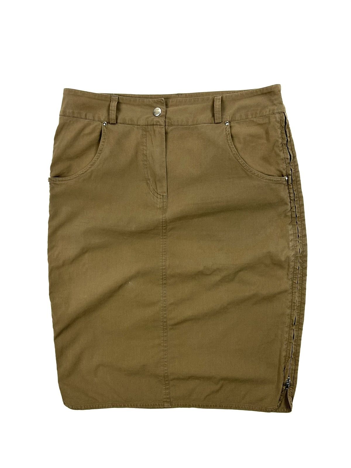 Sonia Rykiel Sonia Rykiel Archive Brown Zip Mini Skirt Used Effect S Y2K Size 25" / US 0 / IT 36 - 1 Thumbnail