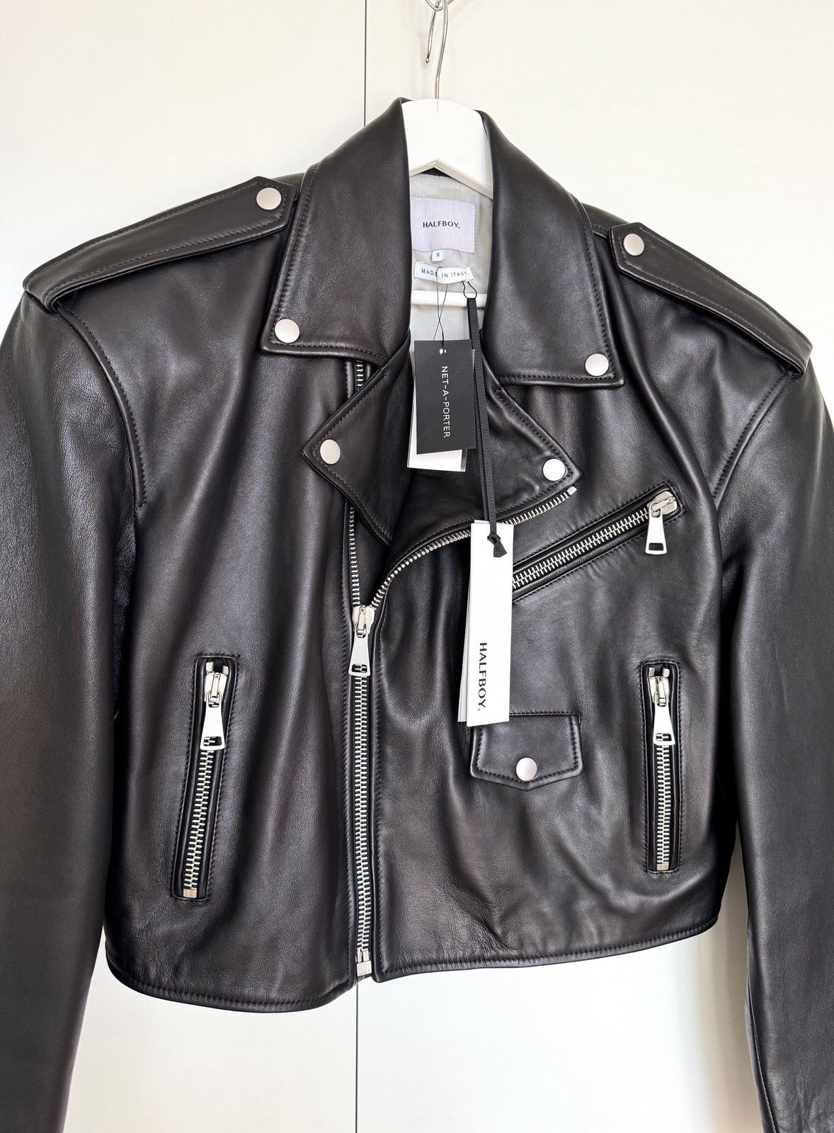 Other Halfboy Chiodo cropped biker jacket black leather Size S / US 4 / IT 40 - 5 Thumbnail
