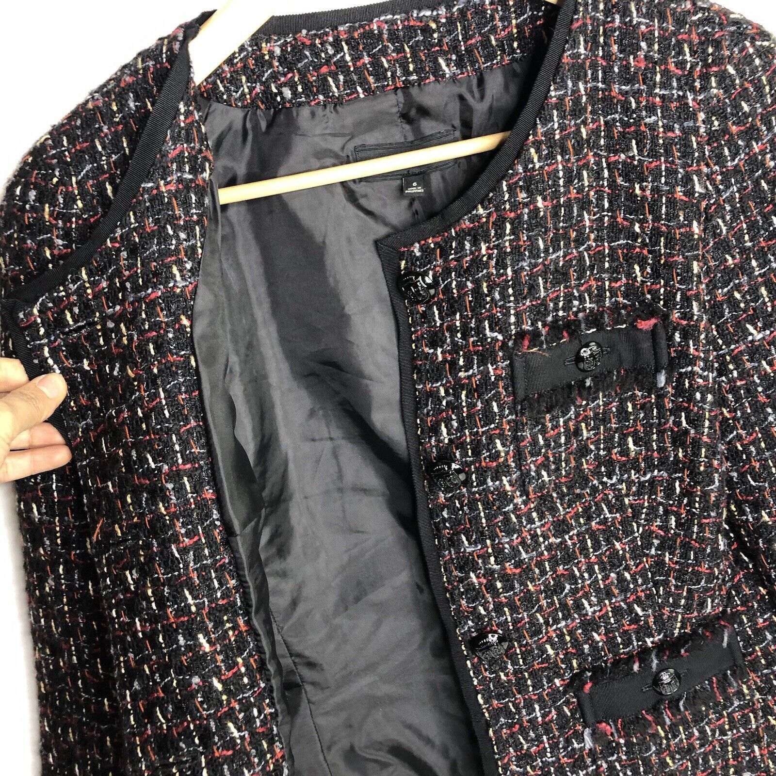Talbots Talbots Blazer Jacket Sz 6 Women Black Red Wool Blended Size M / US 6-8 / IT 42-44 - 10 Thumbnail
