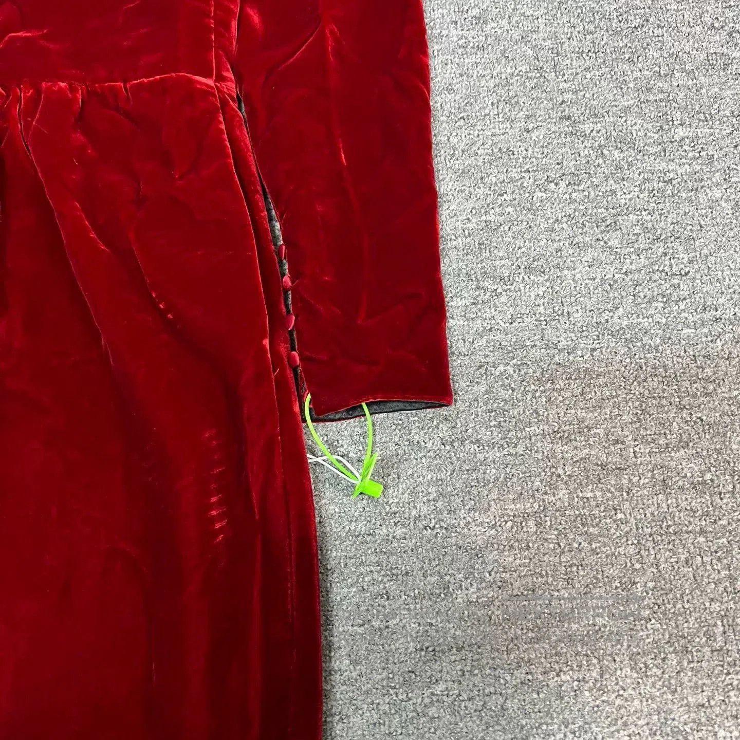 Saint Laurent Paris Saint Laurent Red Velvet Evening Dress. Size XS / US 0-2 / IT 36-38 - 3 Thumbnail