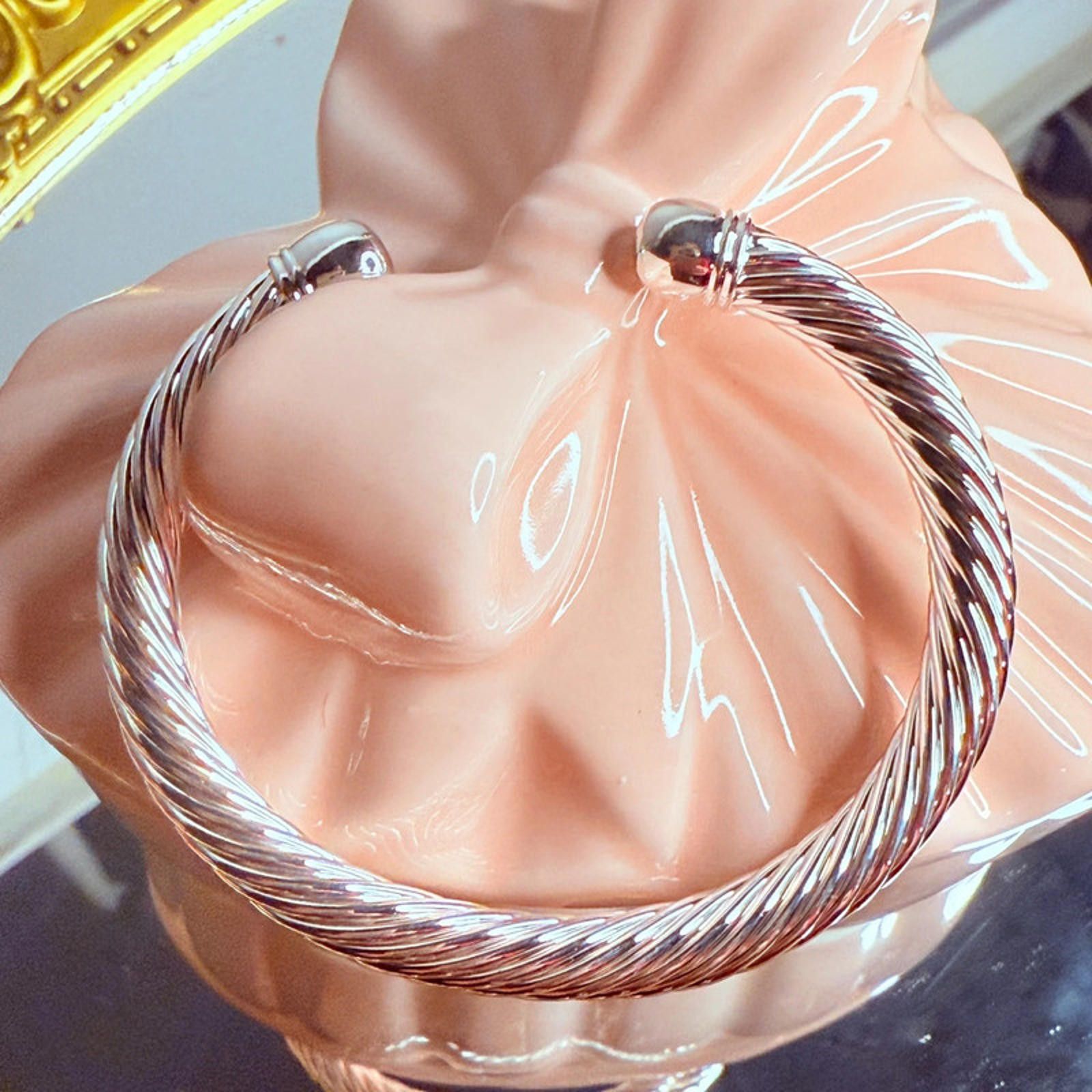 Other Silver Cable Twist Cuff Bracelet Open Bangle Classic NWT Size ONE SIZE - 3 Thumbnail