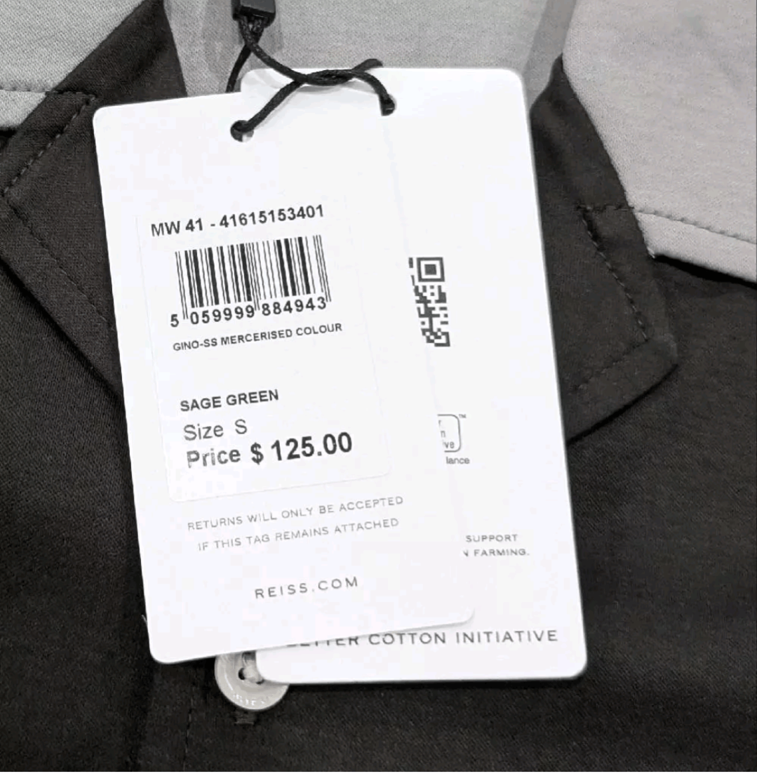 Reiss REISS "Gino" Colorblock Cuban Shirt Sage Green Small Size US S / EU 44-46 / 1 - 5 Thumbnail