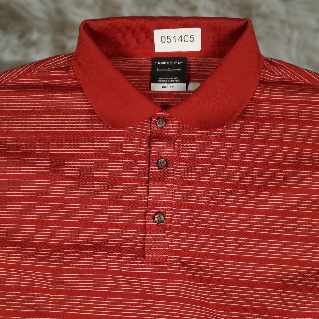 Nike Nike Polo Shirt Mens Large Red Striped Swoosh Golf Casual Short Sleeve Polo Size US L / EU 52-54 / 3 - 1 Thumbnail