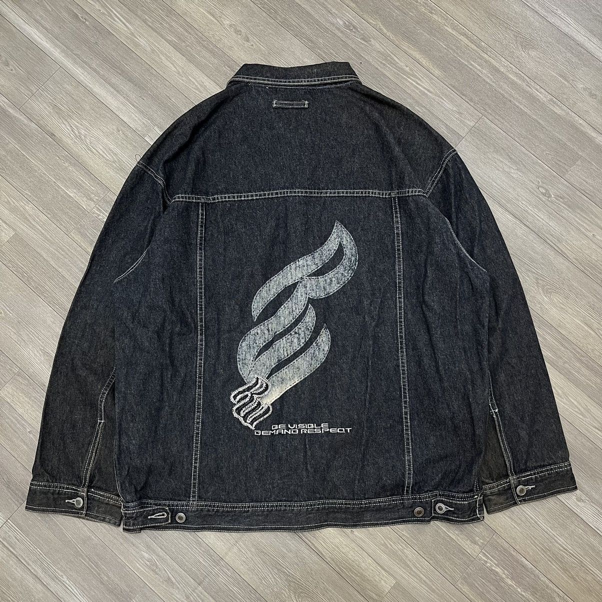 Rocawear × Vintage Vintage Y2K Rocawear Big Logo Black Wash Denim Jacket Size US XXL / EU 58 / 5 - 1 Thumbnail