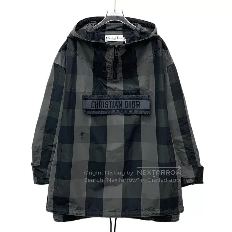 Dior Dior Black and gray logo plaid hooded windbreaker zipper j Size XS / US 0-2 / IT 36-38 - 1 Thumbnail