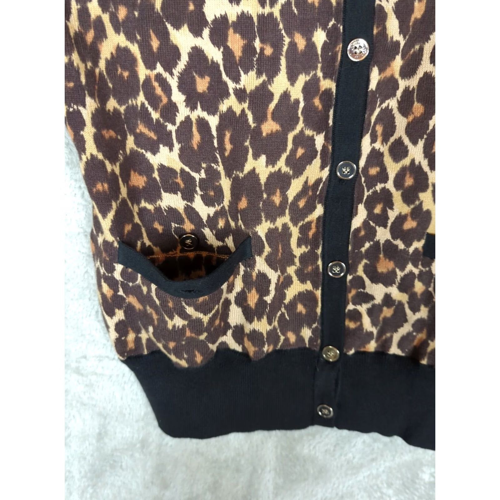 Ann Taylor Ann Taylor Sweater Cardigan Women S Leopard Print Button up Pockets New Multicolor Size S / US 4 / IT 40 - 5 Thumbnail