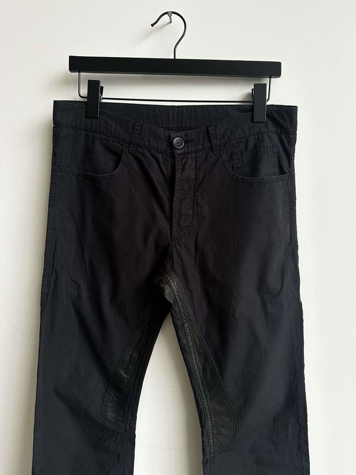 Rick Owens Black Leather Insert Panel Pants Size US 30 / EU 46 - 4 Thumbnail