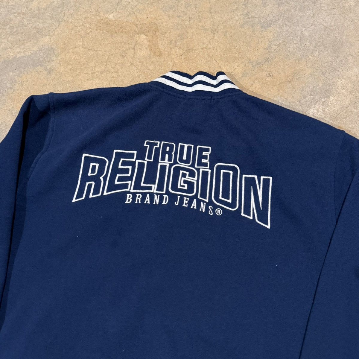 True Religion Cotton Varsity Bomber Jacket Insignia Blue