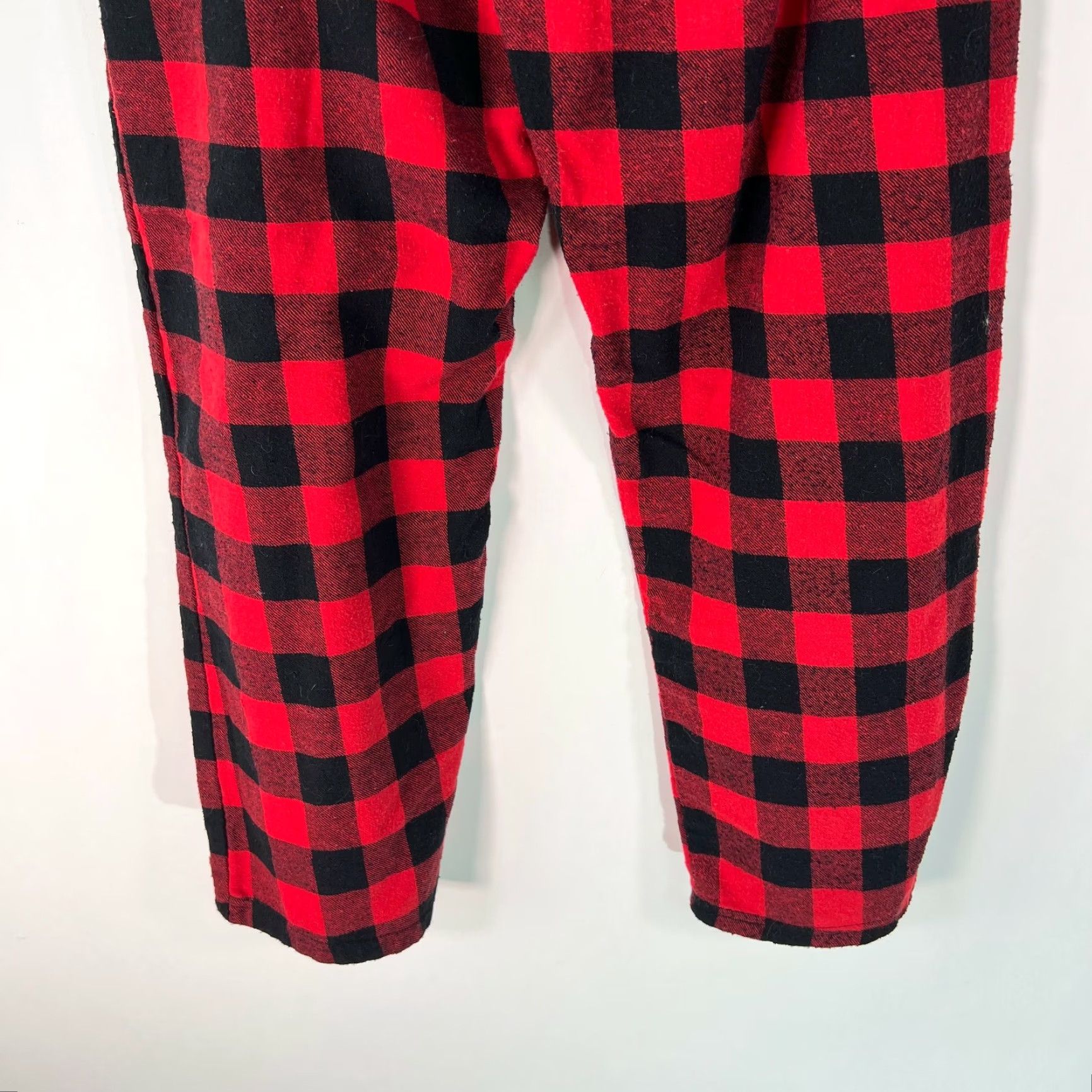 Vintage Womens Pajama Pants Buffalo Plaid Red Elastic Waist Pull On Flat Front Size M Size 32" / US 10 / IT 46 - 4 Thumbnail