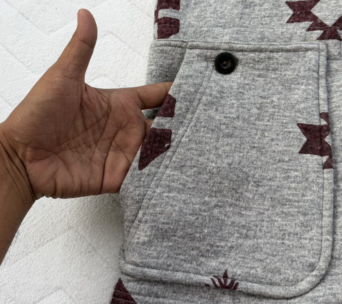 Japanese Brand Nary Hoodie Jacket Japan Brand Pattern Grey Fleece Zip Up Size US L / EU 52-54 / 3 - 5 Thumbnail