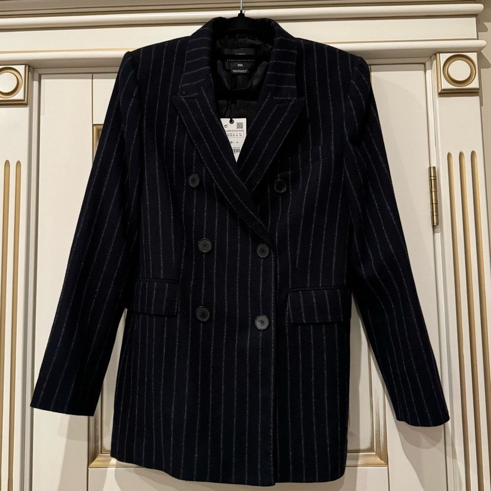 Zara NWT ZARA LIMITED EDITION WOOL BLEND BLAZERNAVY BLUE SIZE M Size M / US 6-8 / IT 42-44 - 2 Thumbnail