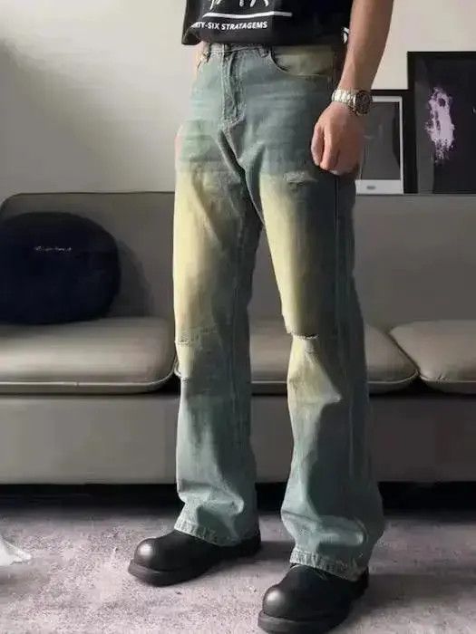 Japanese Brand Blue Gradient Wash Bootcut Flared Jeans Size US 30 / EU 46 - 1 Thumbnail
